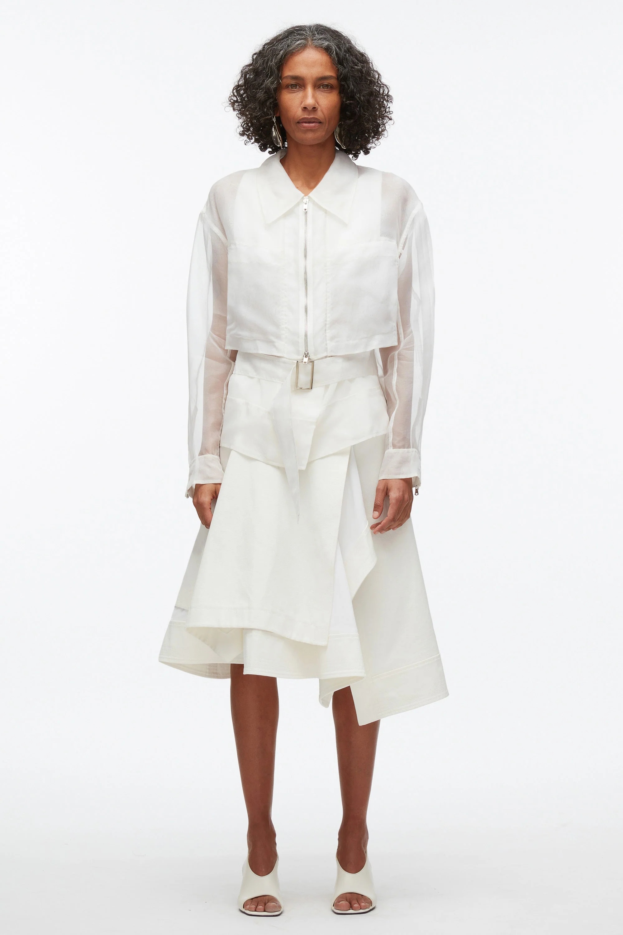 Organza Belted Flounce Utility Jacket - Image 6