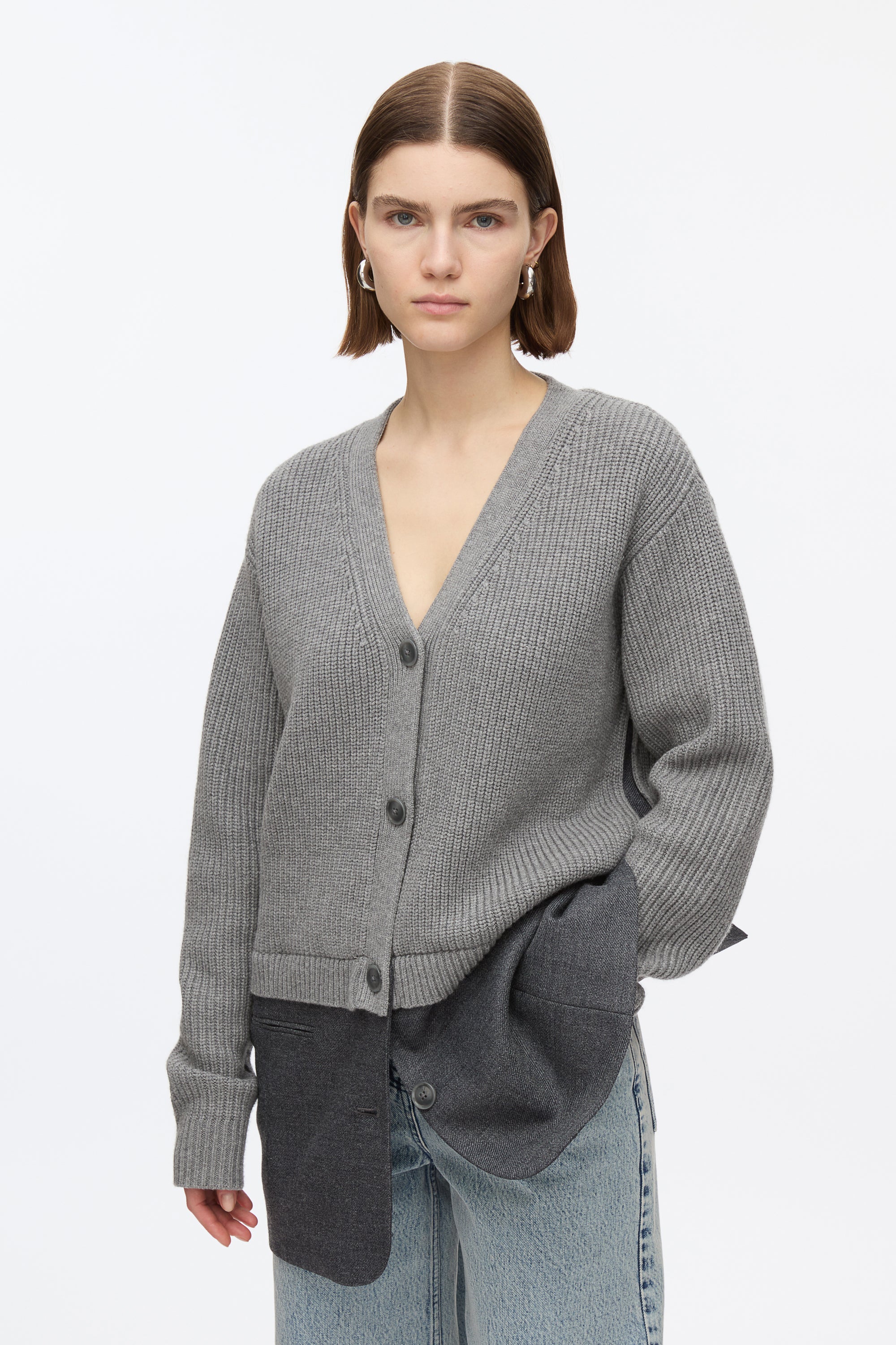 Hybrid Cardigan with Blazer Hem - Image 7