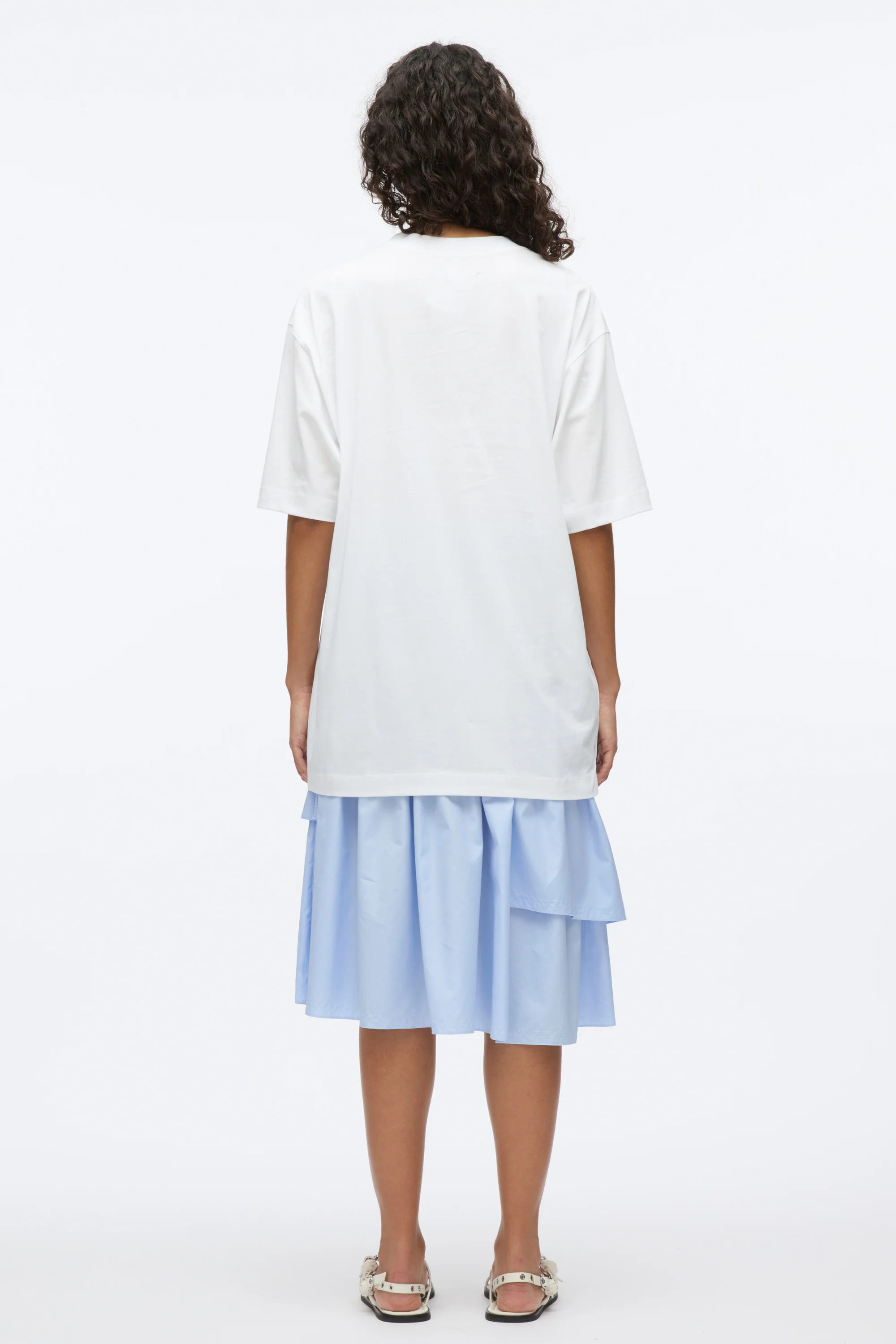 Oversize T-Shirt Combo Dress with Ruffled Skirt - Image 4
