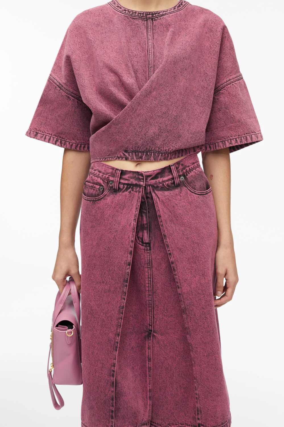 Overdyed Denim Pleated Skirt - Image 10