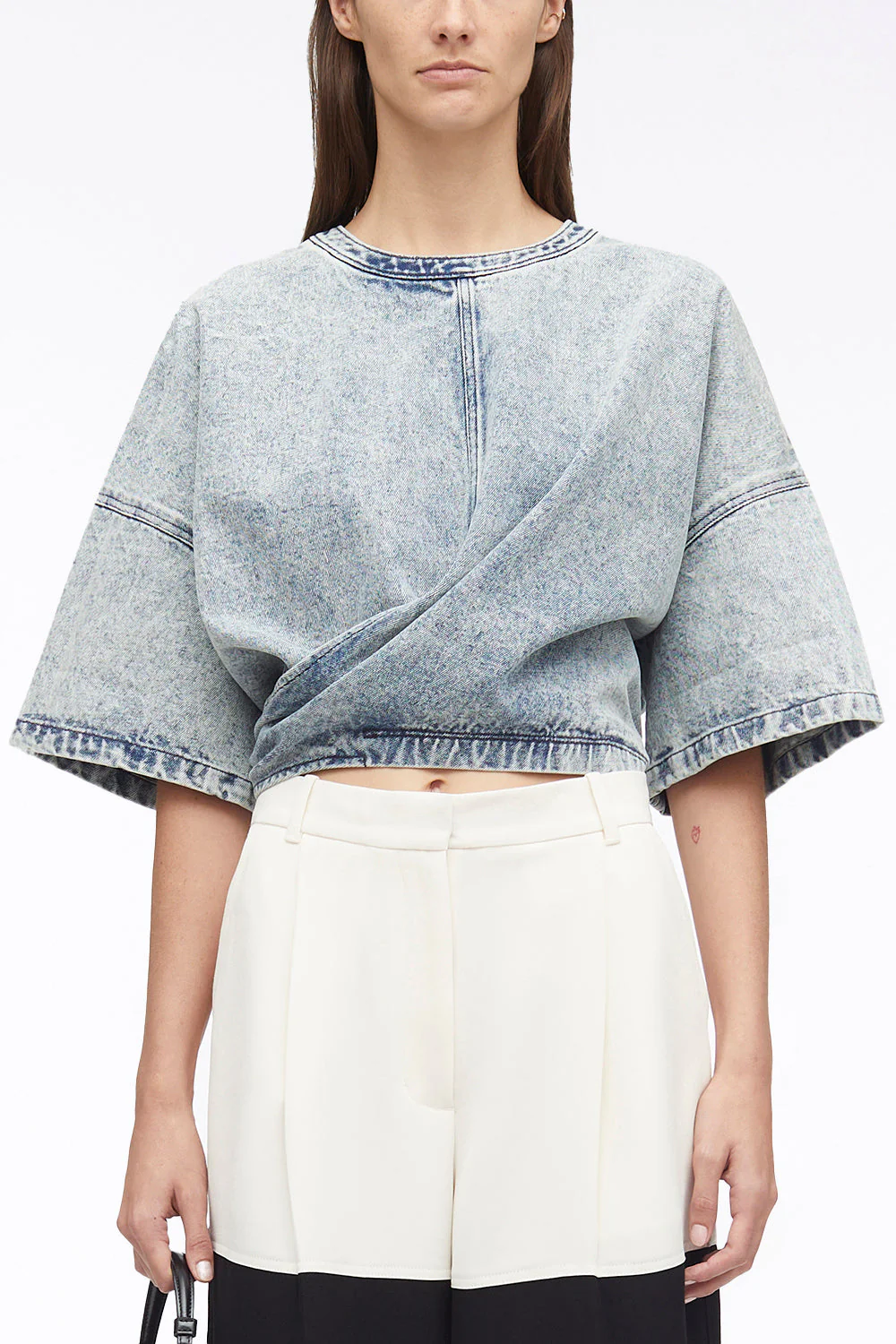 Denim Twisted Tie-Back Top - Image 2
