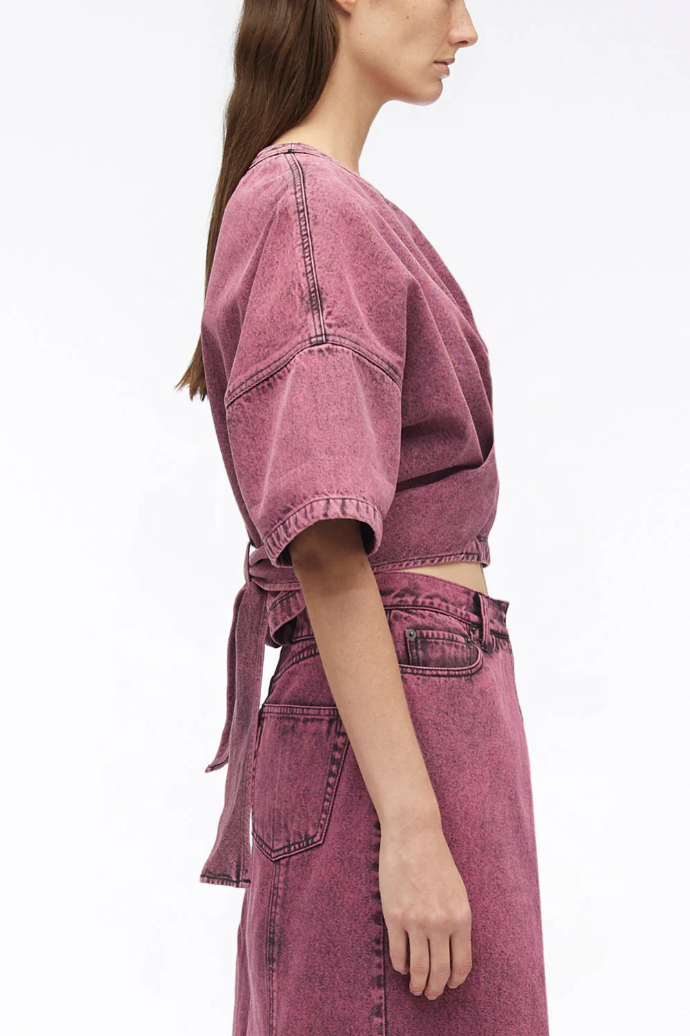 Denim Twisted Tie-Back Top - Image 8