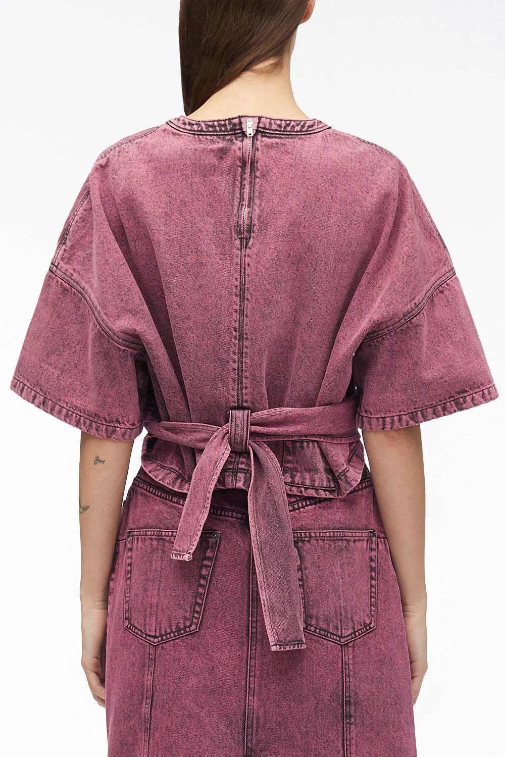Denim Twisted Tie-Back Top - Image 9