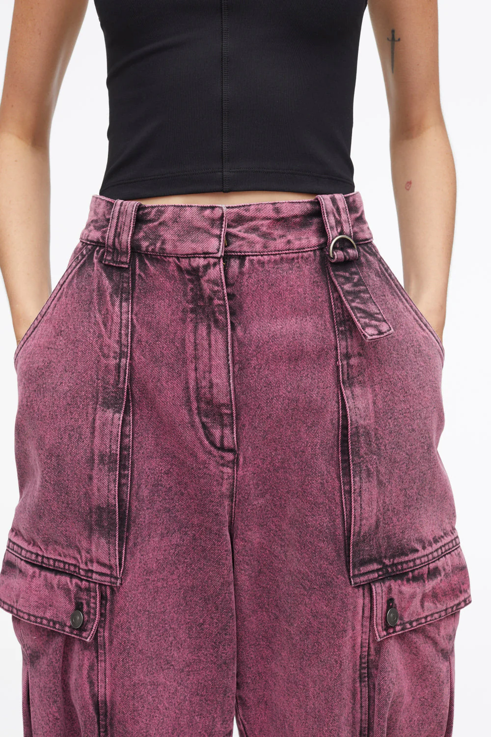 Overdyed Denim Utility Jeans - Image 10