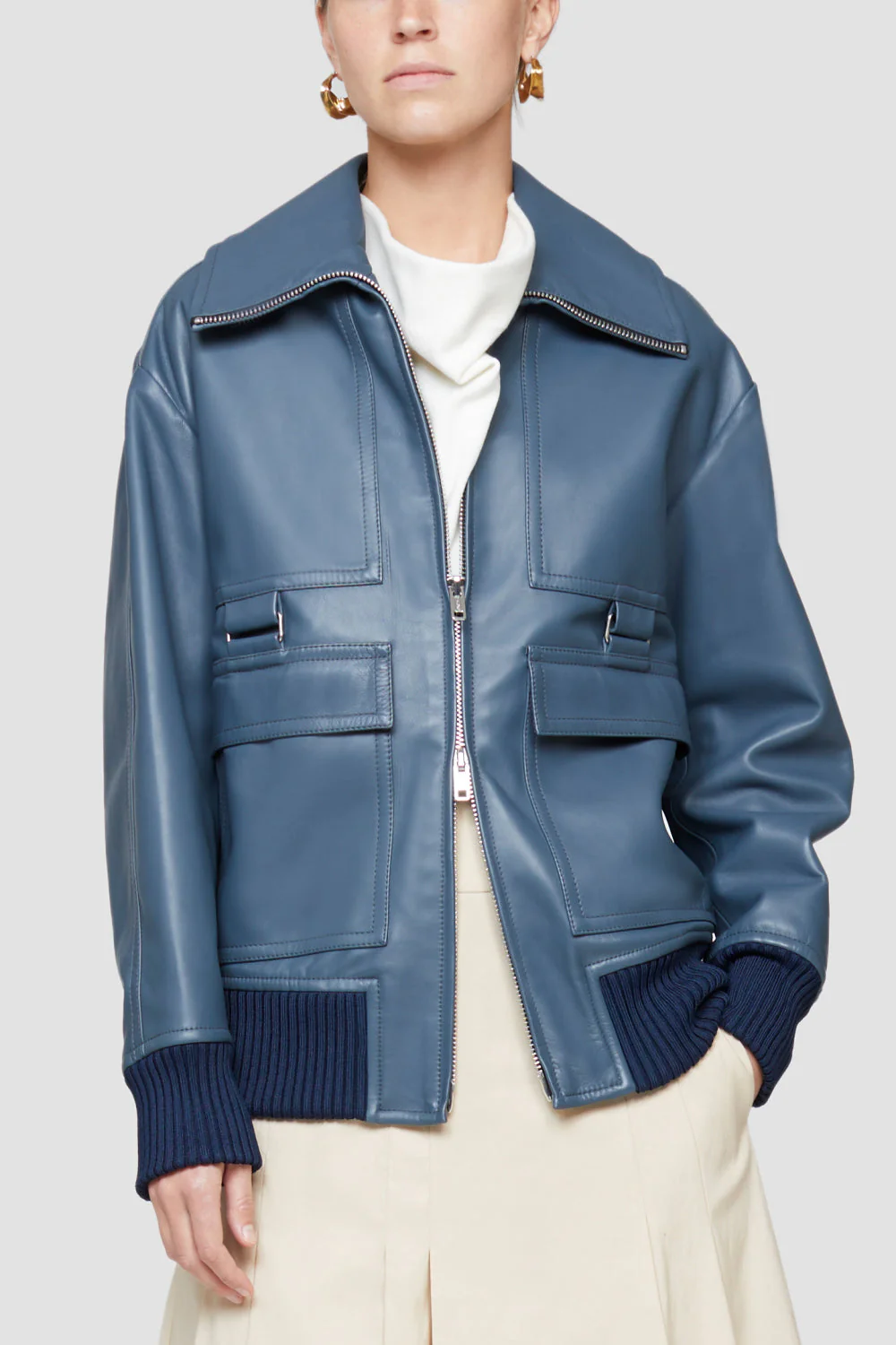 Oversized Leather Bomber - Image 2