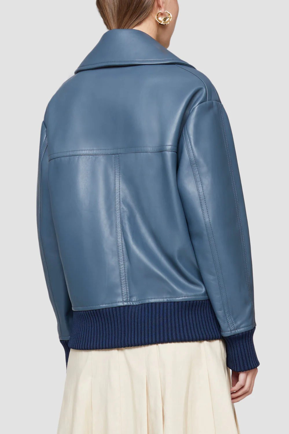 Oversized Leather Bomber - Image 5