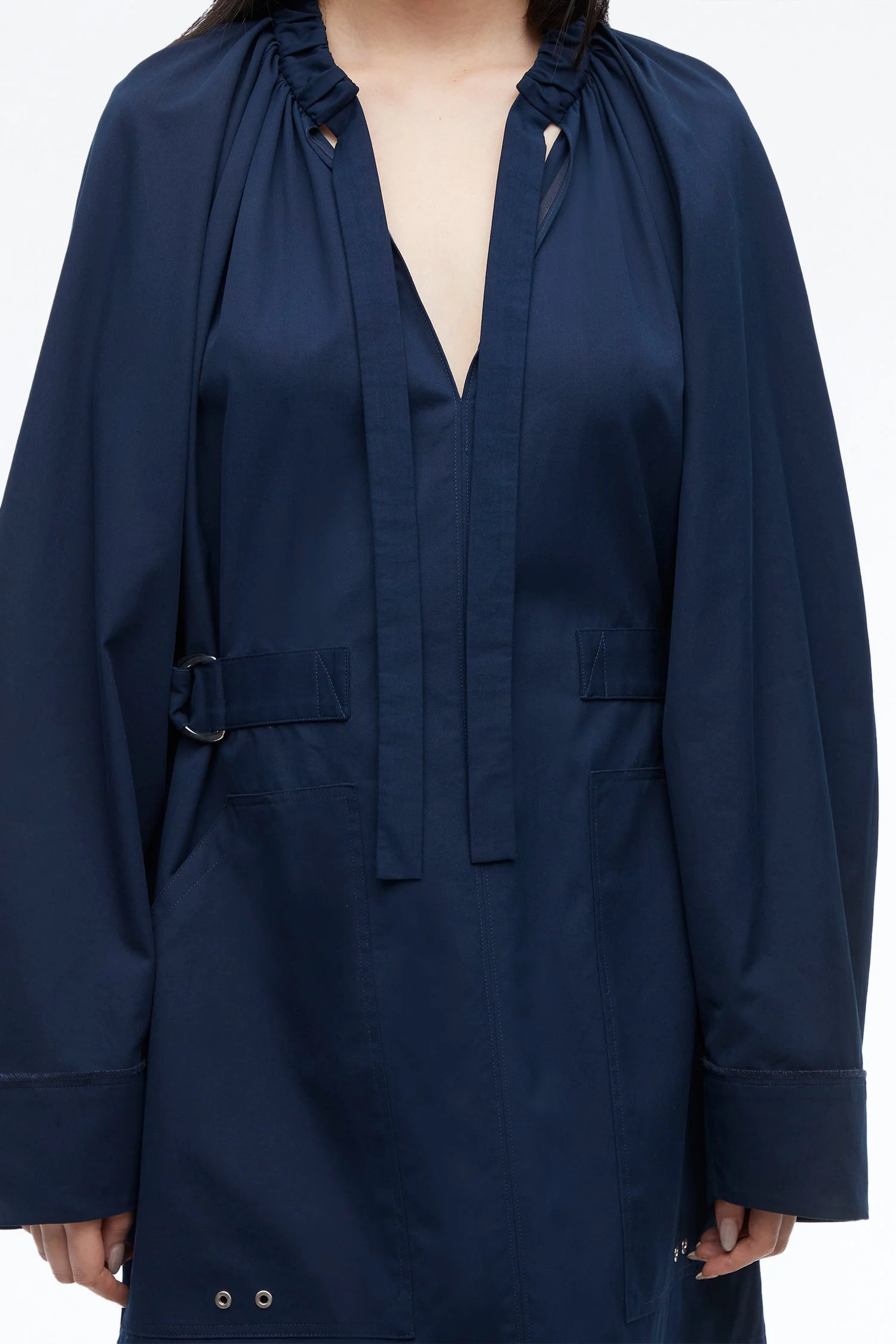 Oxford Cotton Blouson Utility Dress - Image 2