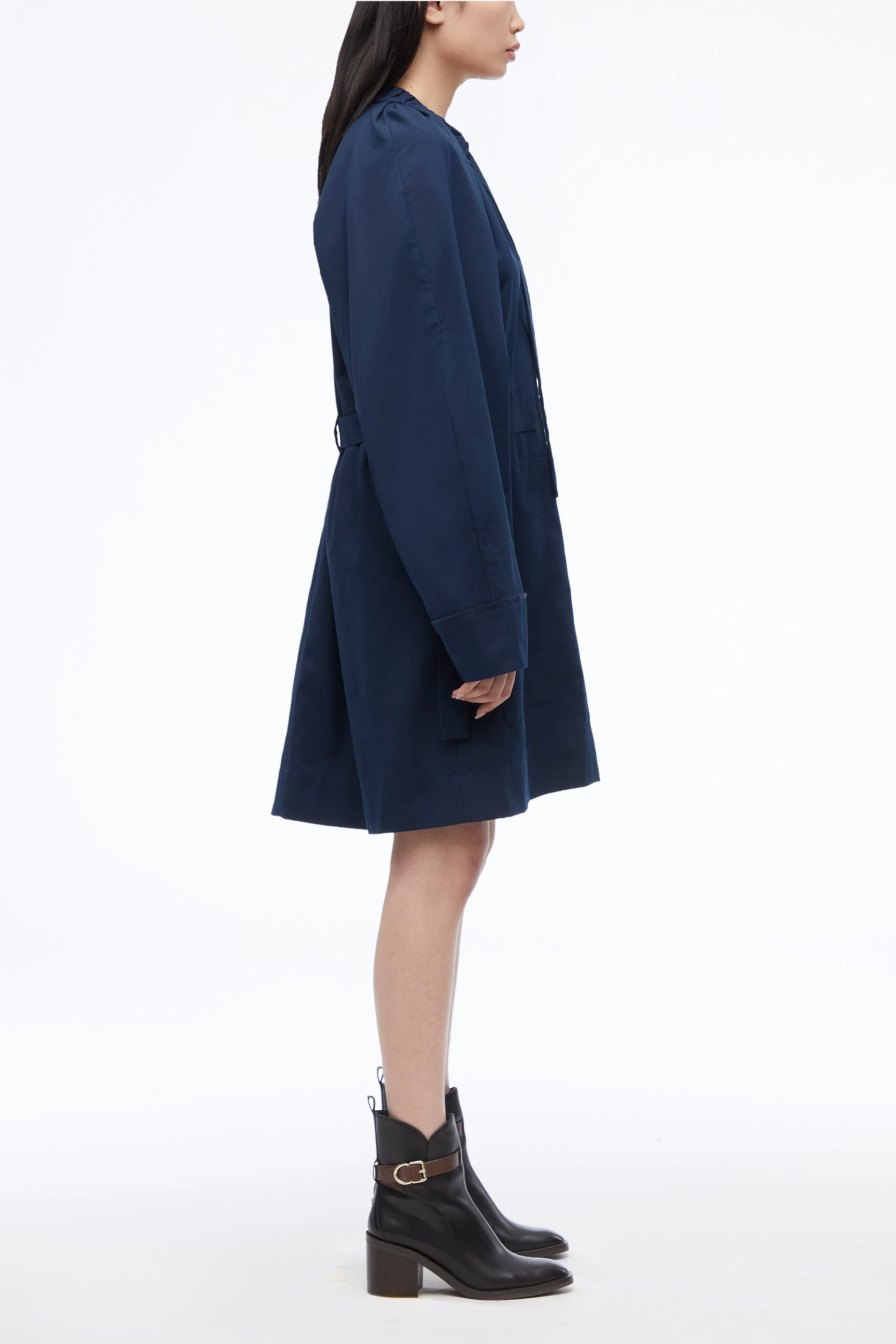 Oxford Cotton Blouson Utility Dress - Image 3