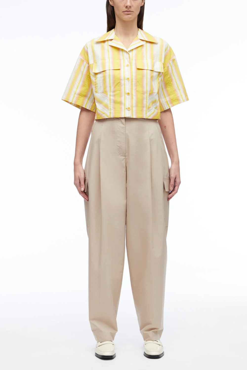 Painted Stripe Cropped Shirt
