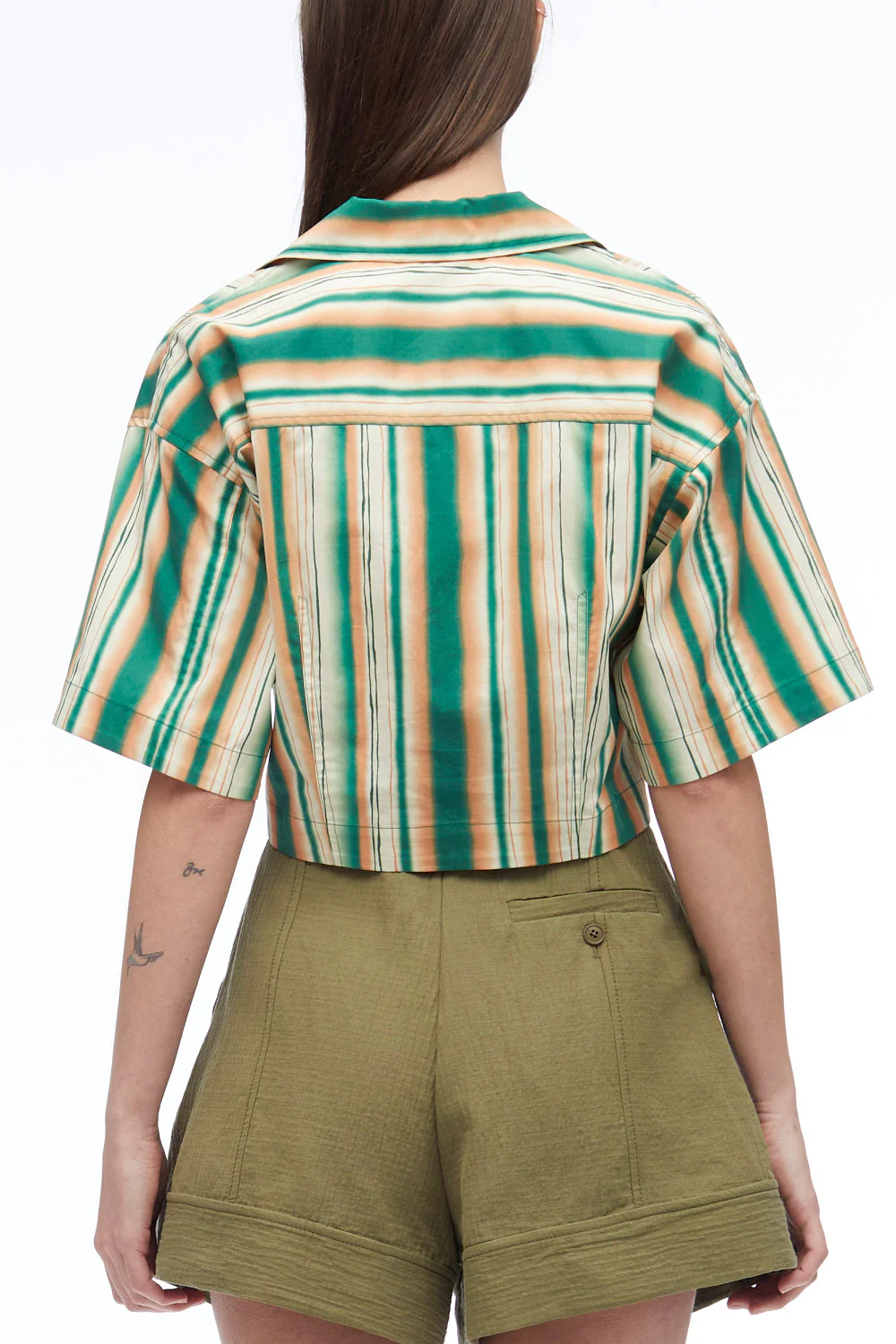 Painted Stripe Cropped Shirt - Image 10