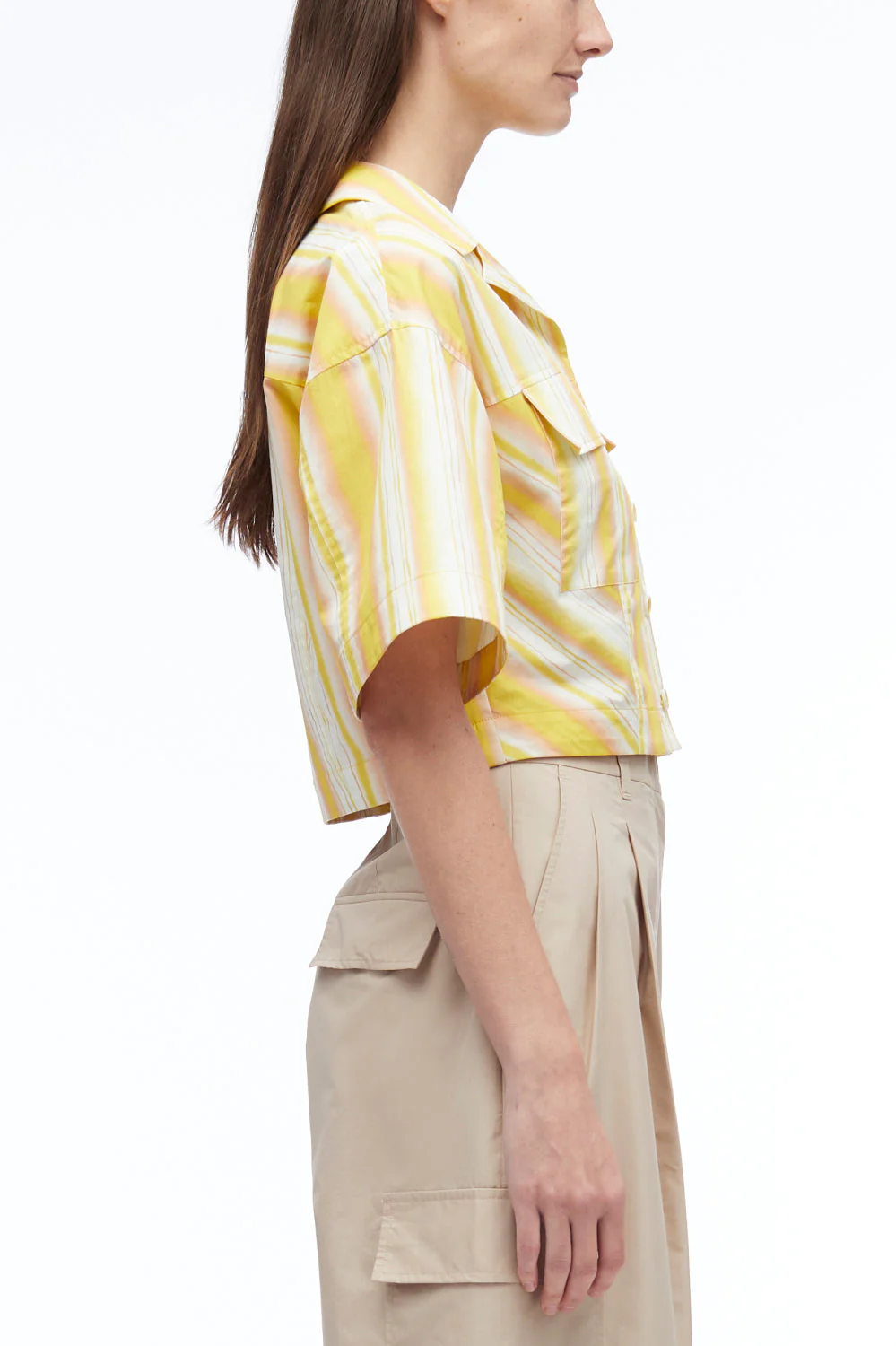 Painted Stripe Cropped Shirt - Image 4