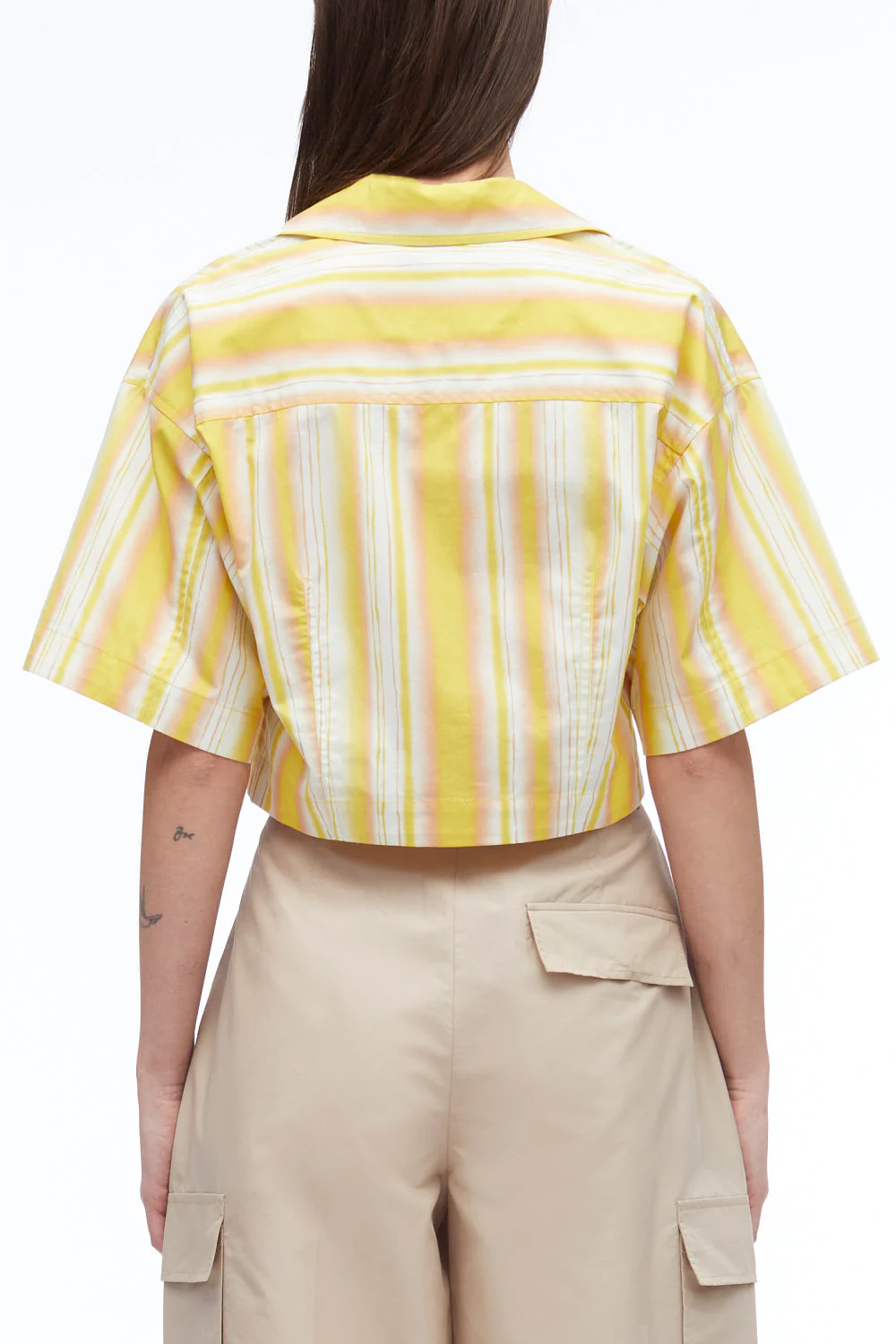 Painted Stripe Cropped Shirt - Image 5