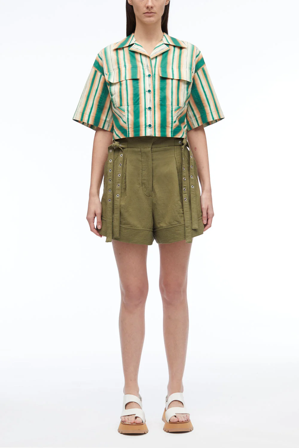 Painted Stripe Cropped Shirt - Image 7