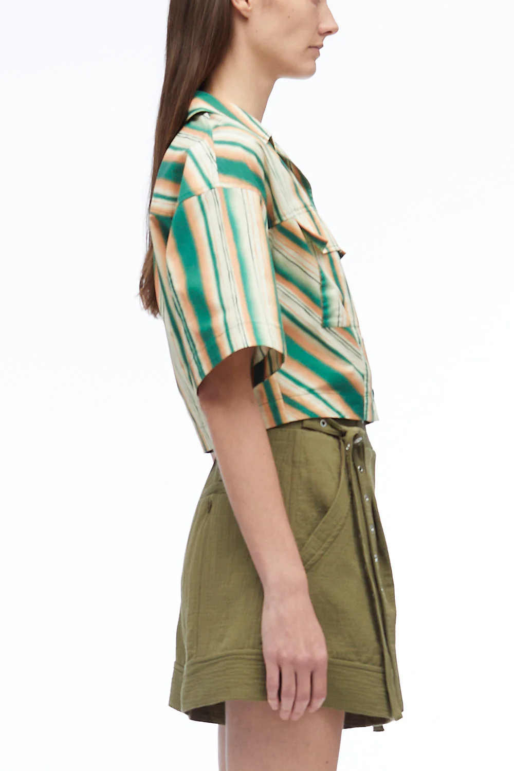 Painted Stripe Cropped Shirt - Image 9