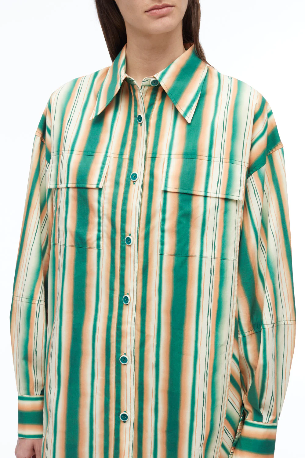 Painted Stripe Shirt Dress - Image 2