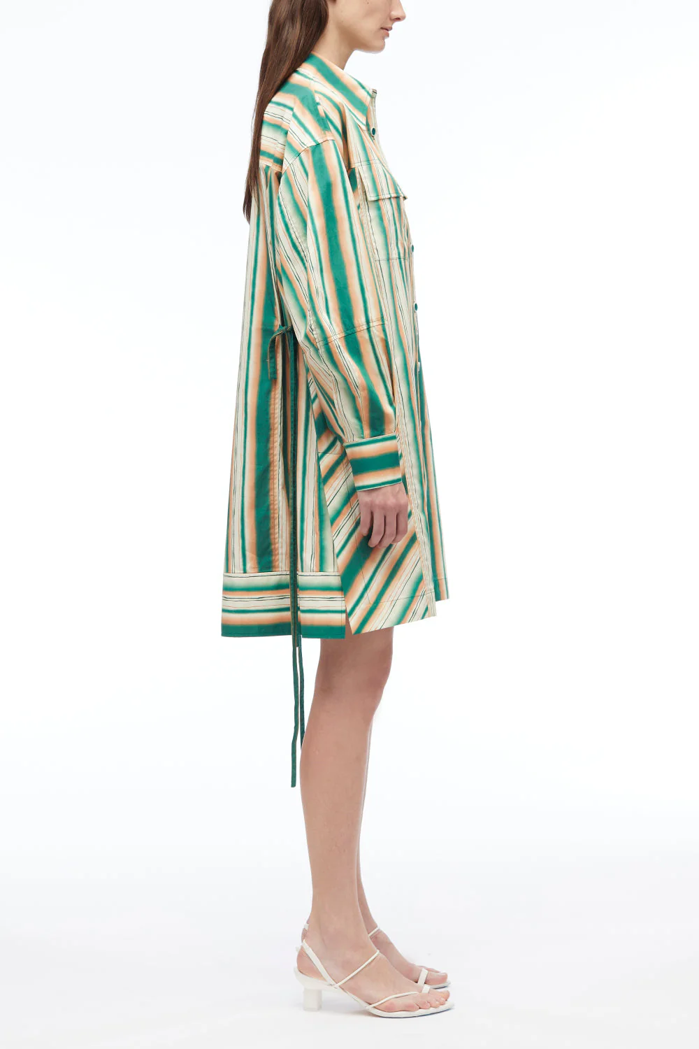 Painted Stripe Shirt Dress - Image 3
