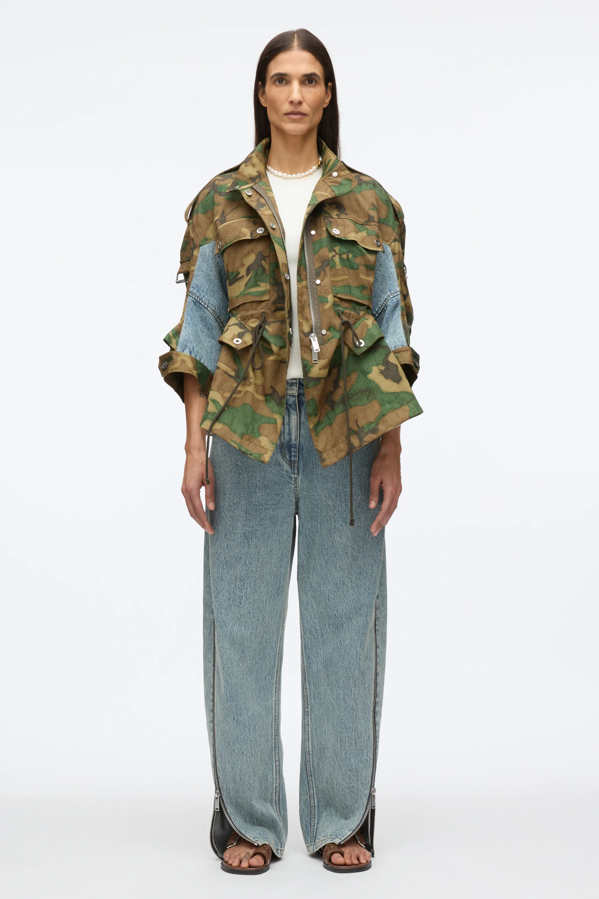 Patchwork Camo Cinched Jacket - Image 2