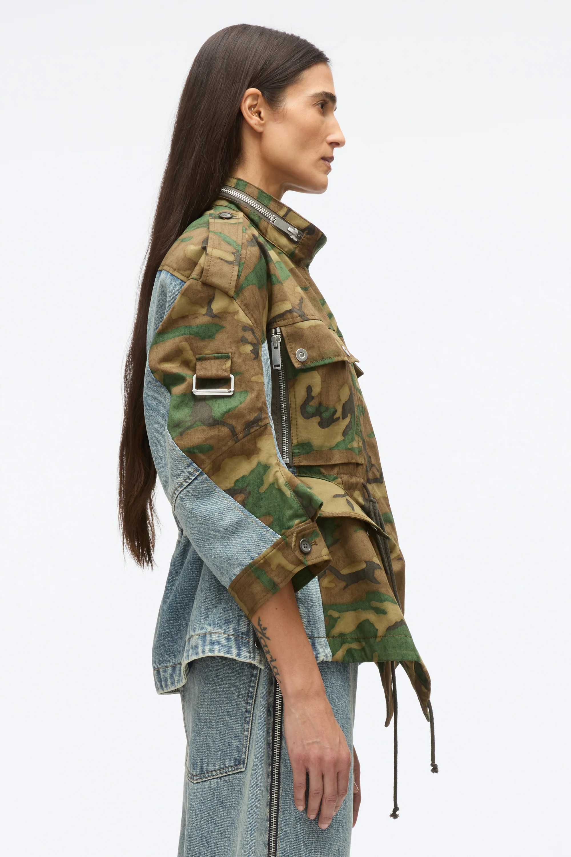 Patchwork Camo Cinched Jacket - Image 4