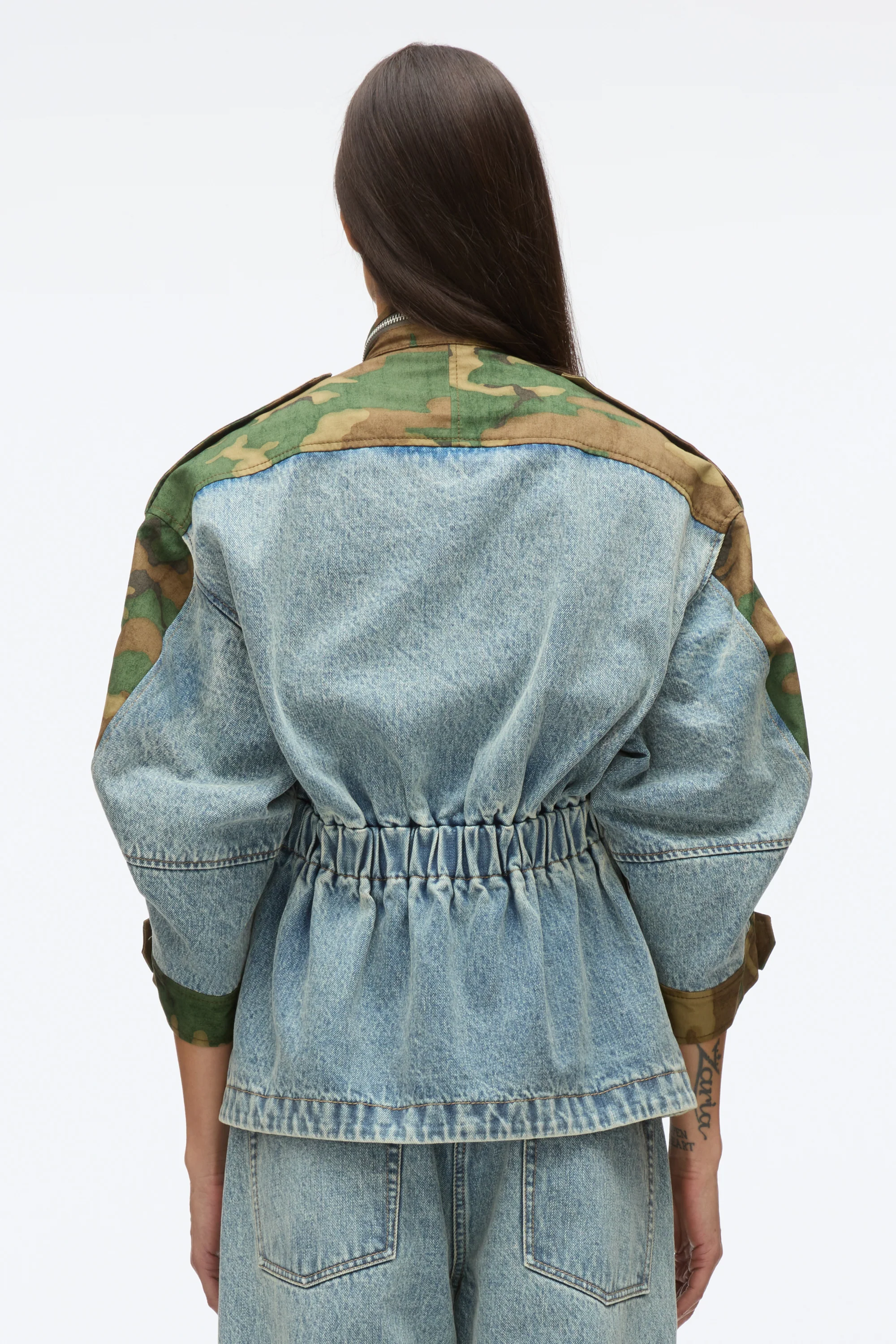 Patchwork Camo Cinched Jacket - Image 5