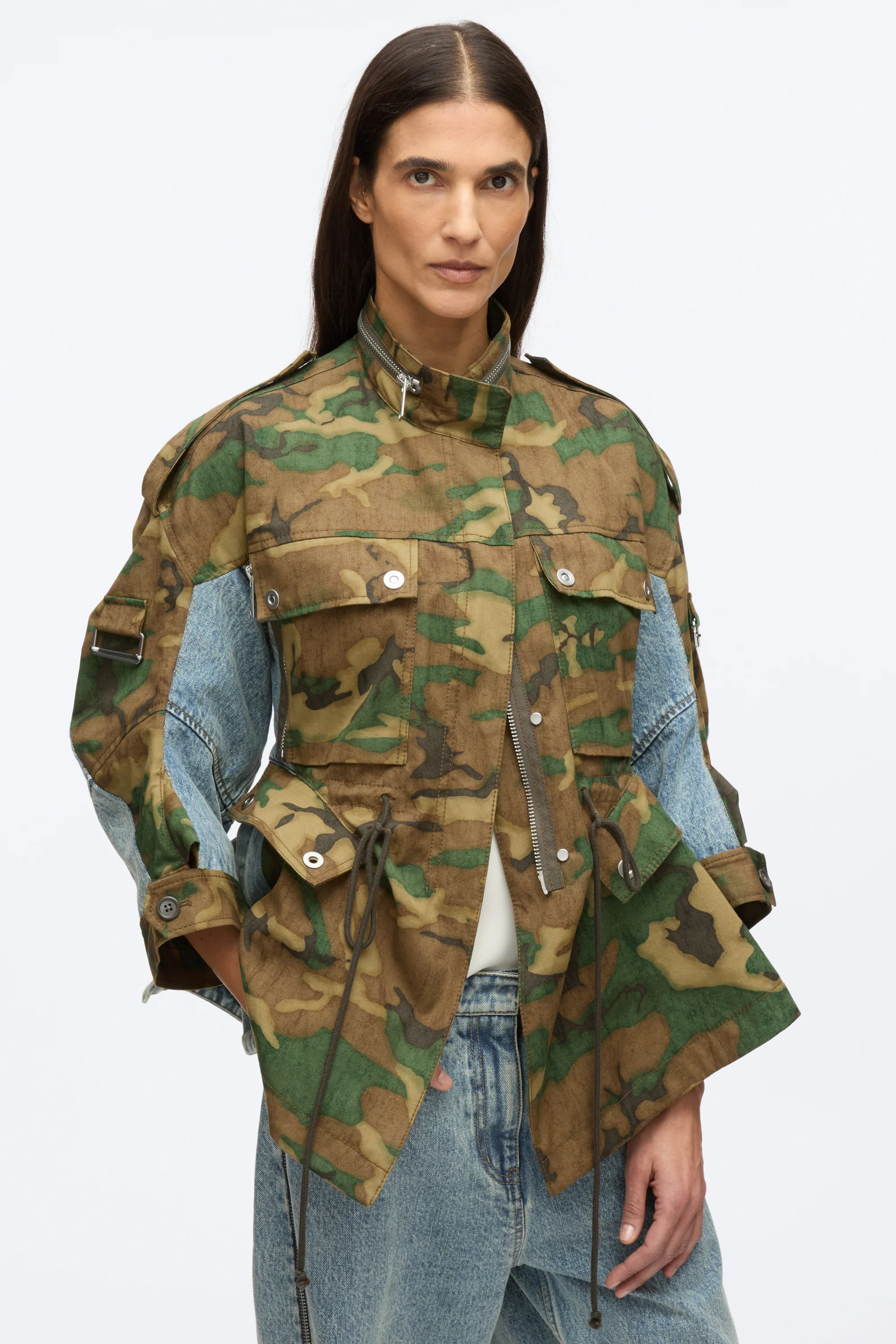 Patchwork Camo Cinched Jacket - Image 6