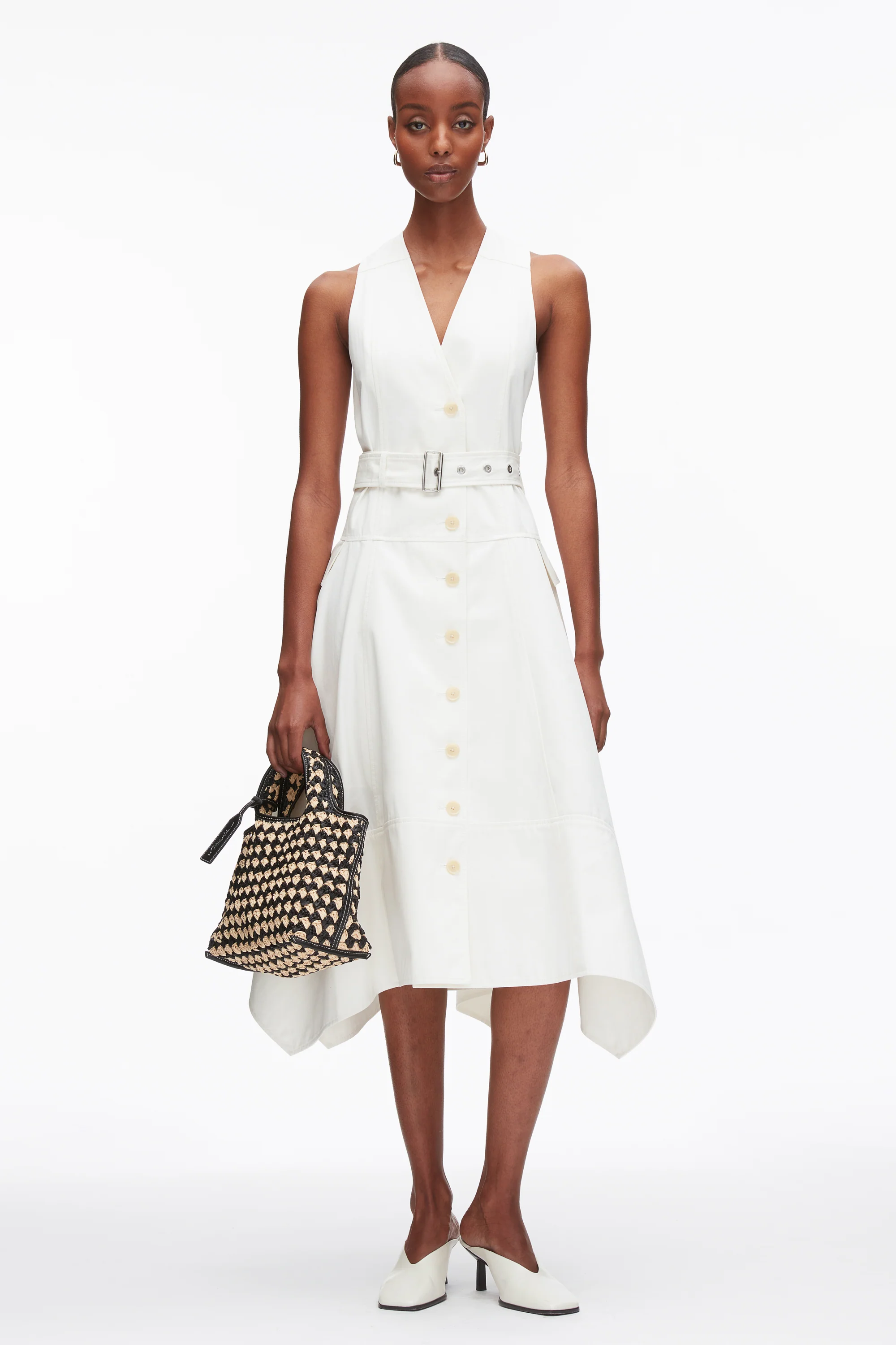 Patchwork Sleeveless Belted Utility Dress - Image 8
