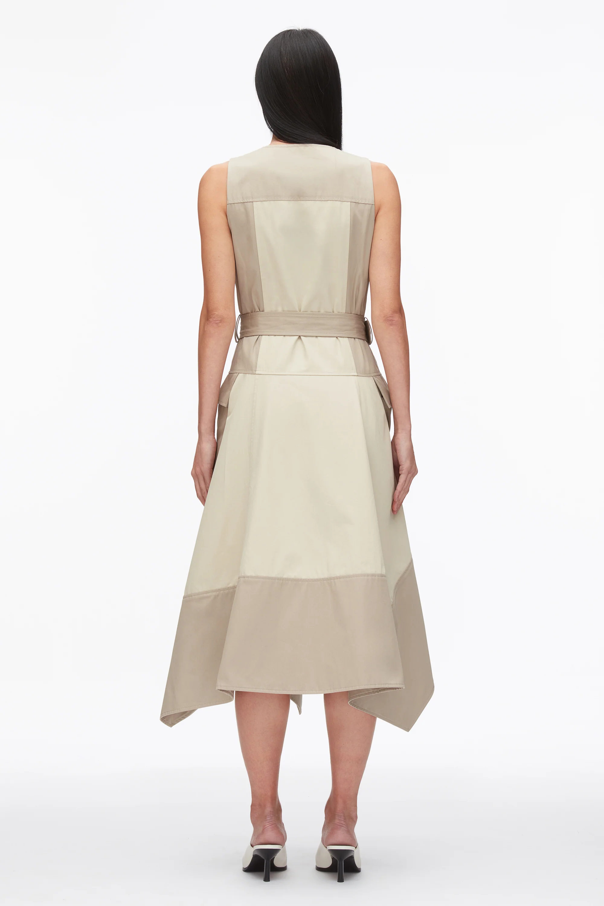 Patchwork Sleeveless Belted Utility Dress - Image 4