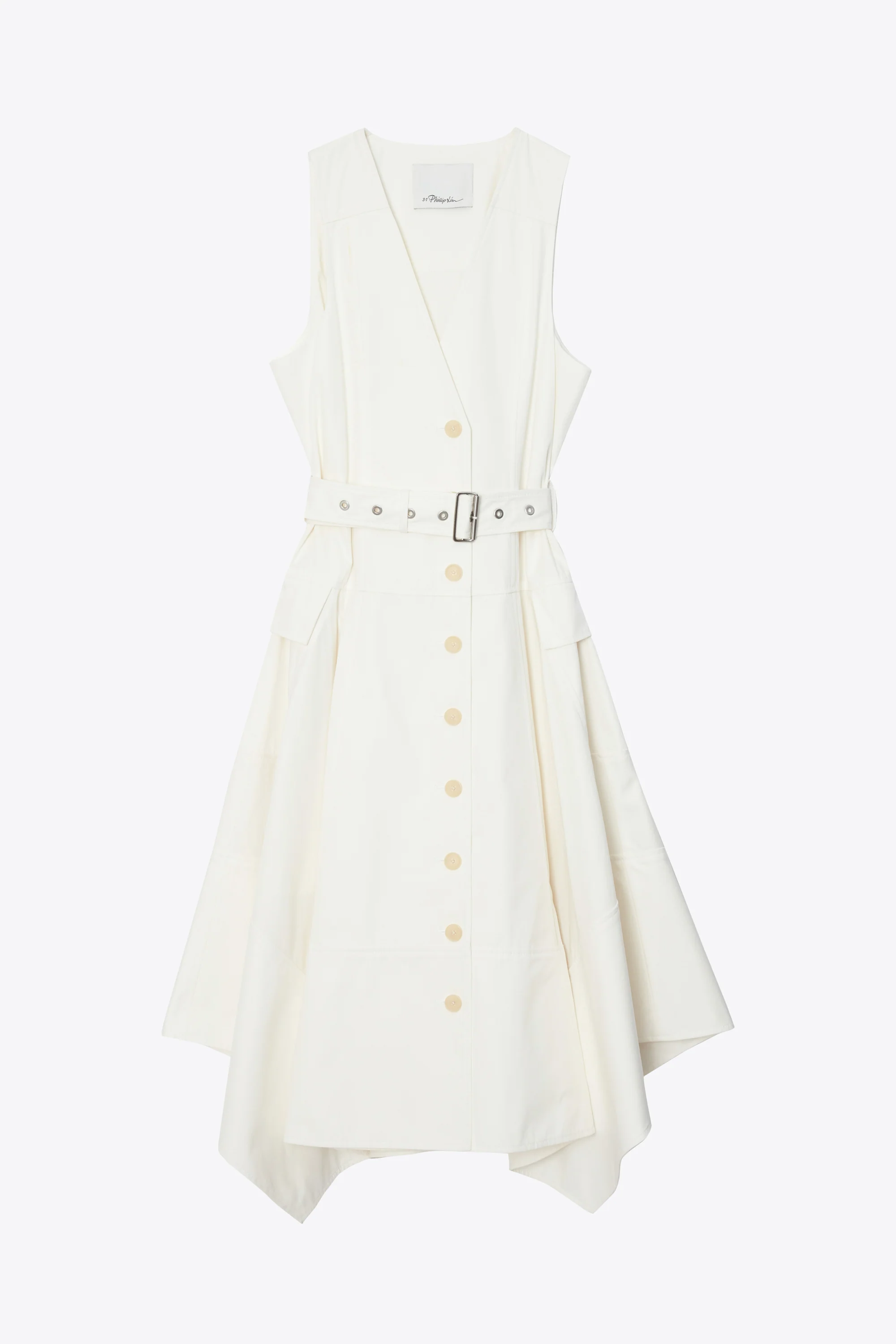 Patchwork Sleeveless Belted Utility Dress - Image 14
