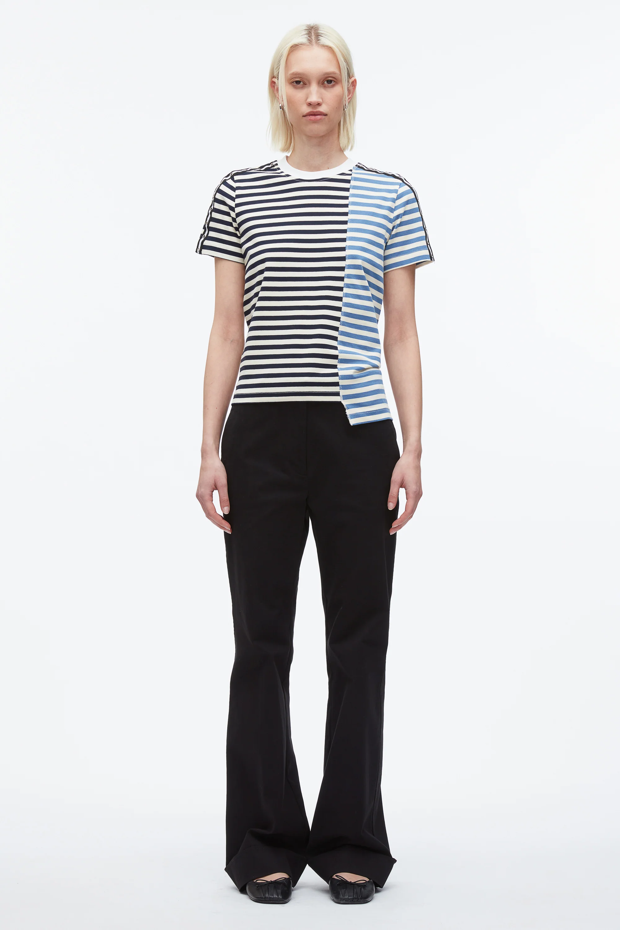 Stripe Patchwork T-Shirt - Image 2