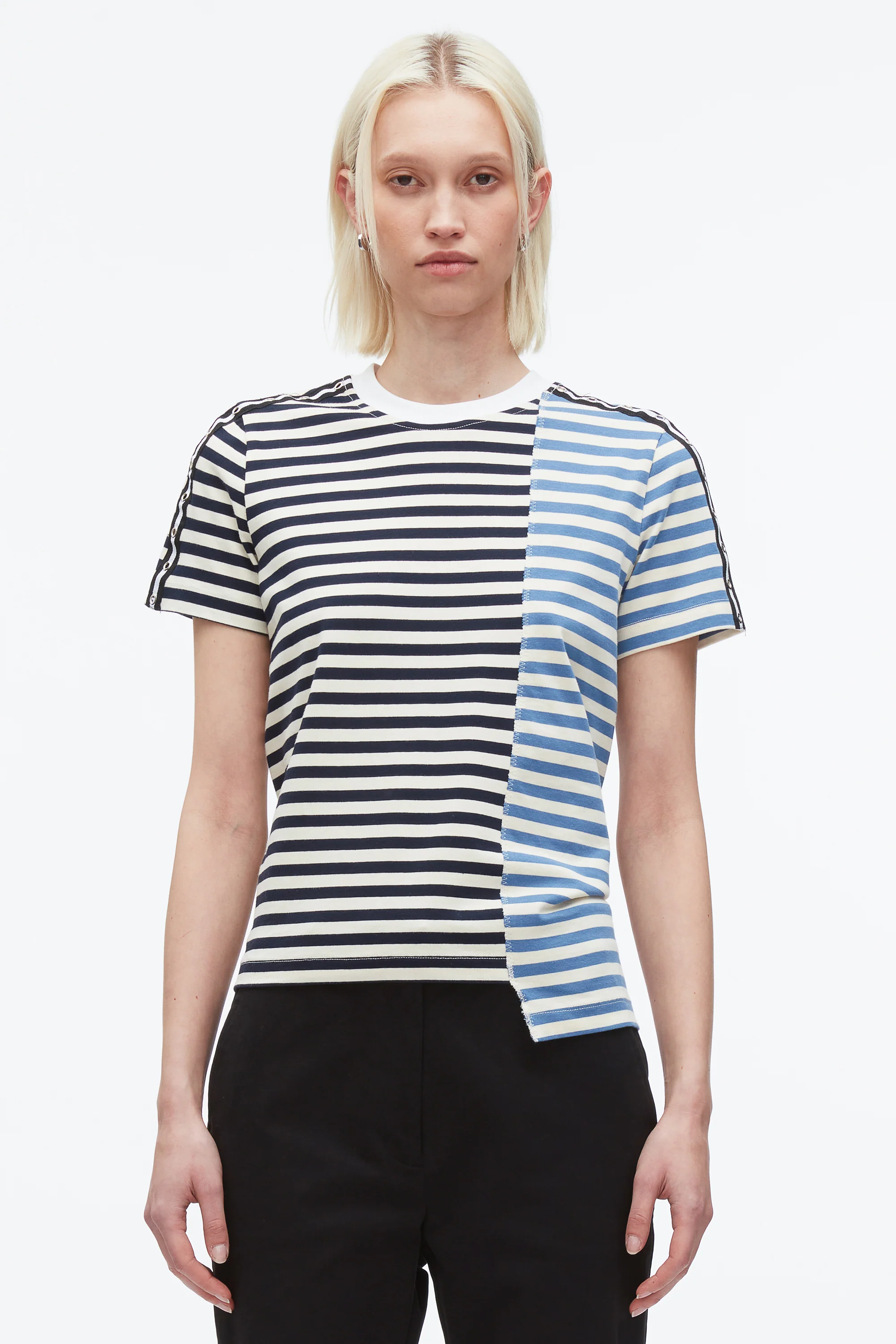 Stripe Patchwork T-Shirt - Image 3
