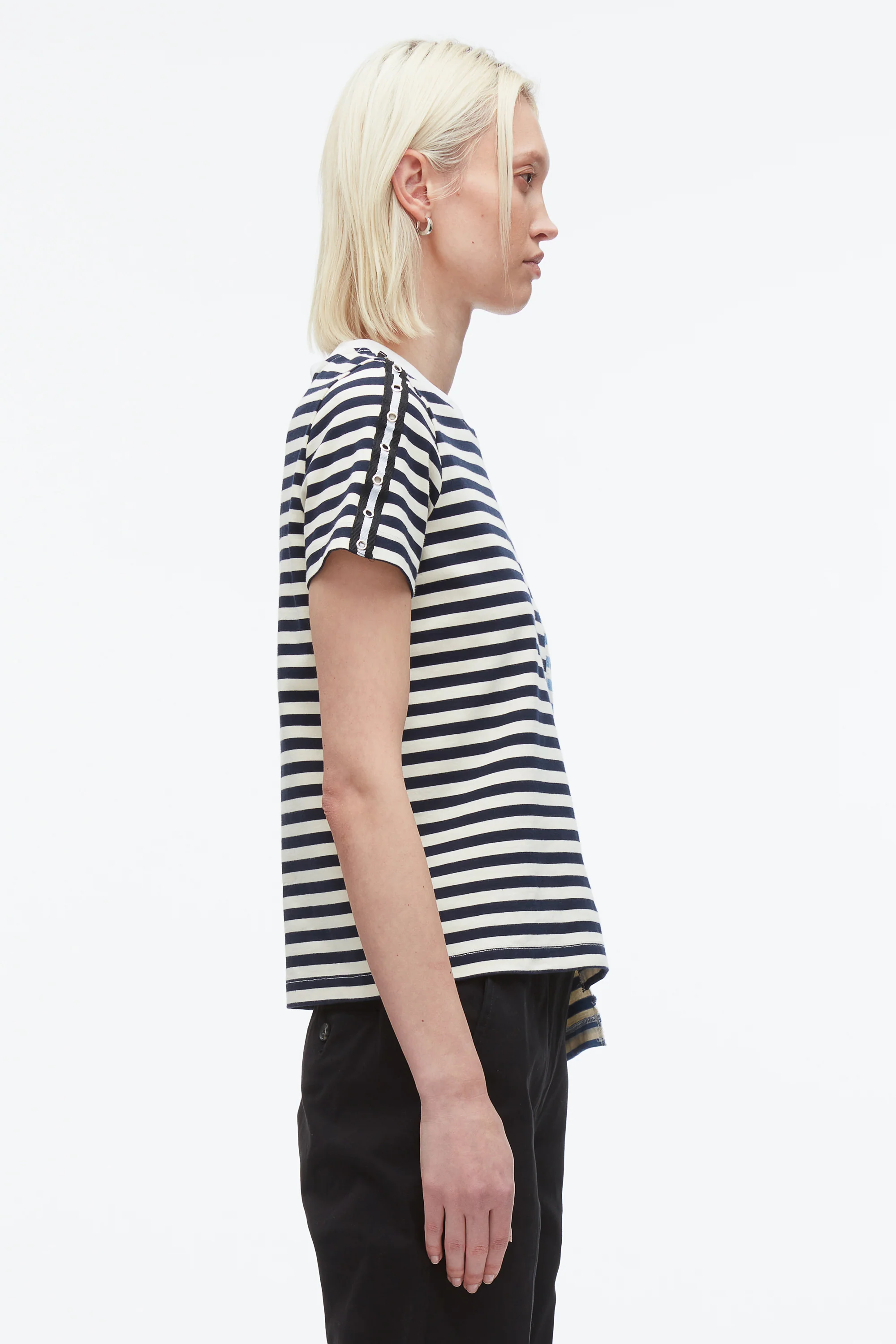 Stripe Patchwork T-Shirt - Image 4