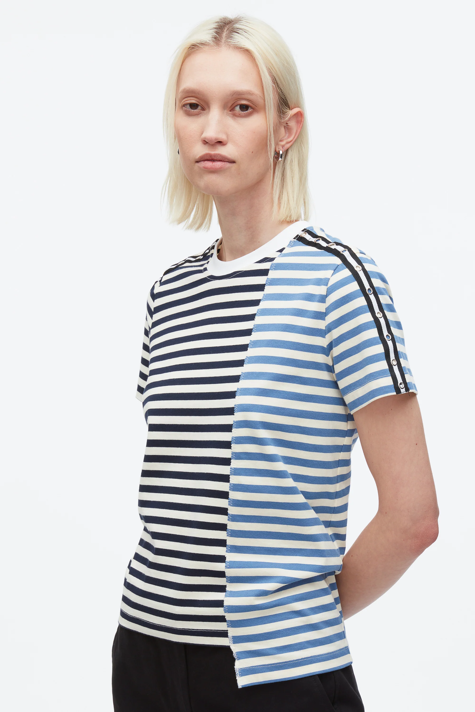 Stripe Patchwork T-Shirt - Image 6