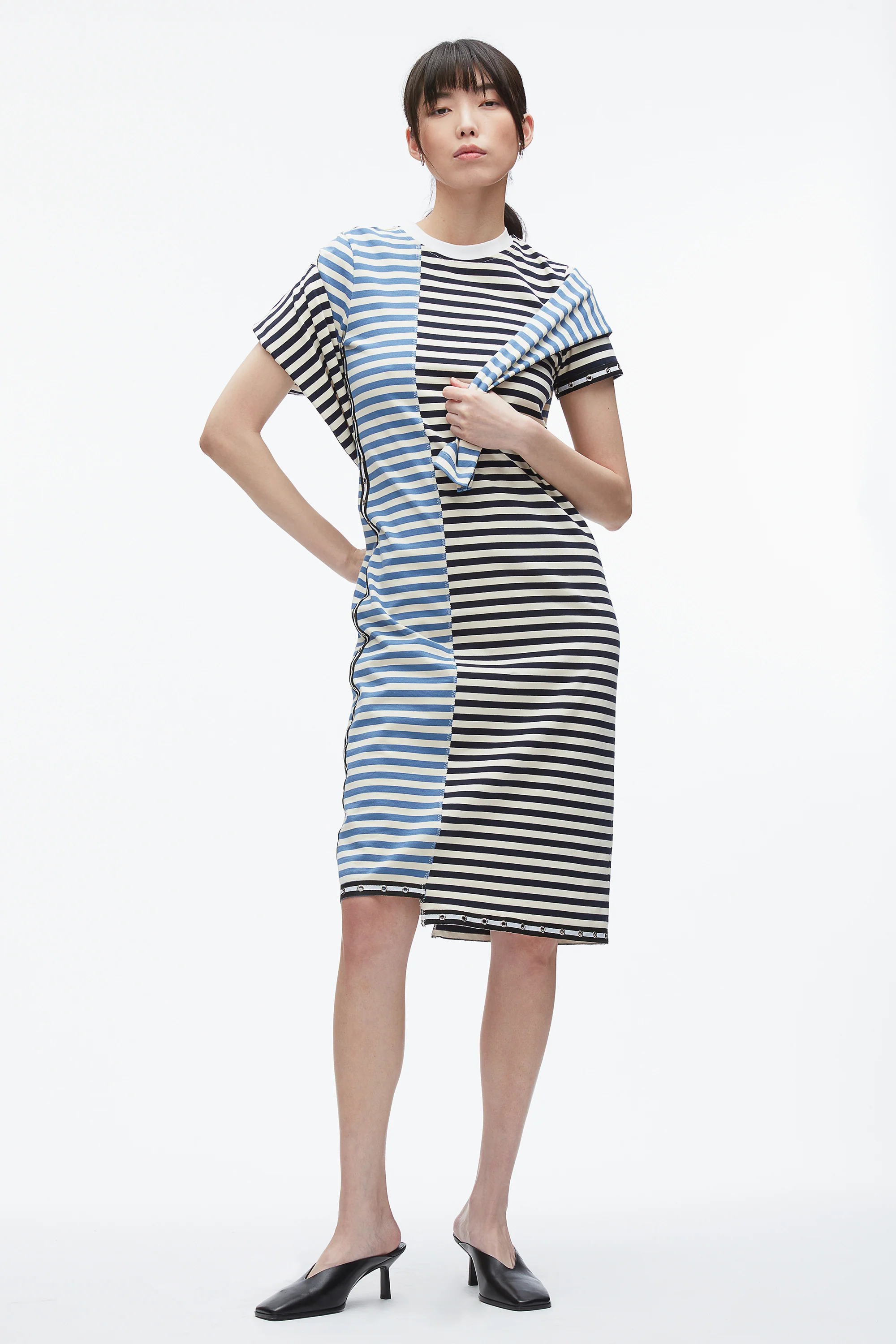 Patchwork Stripe T-shirt Dress