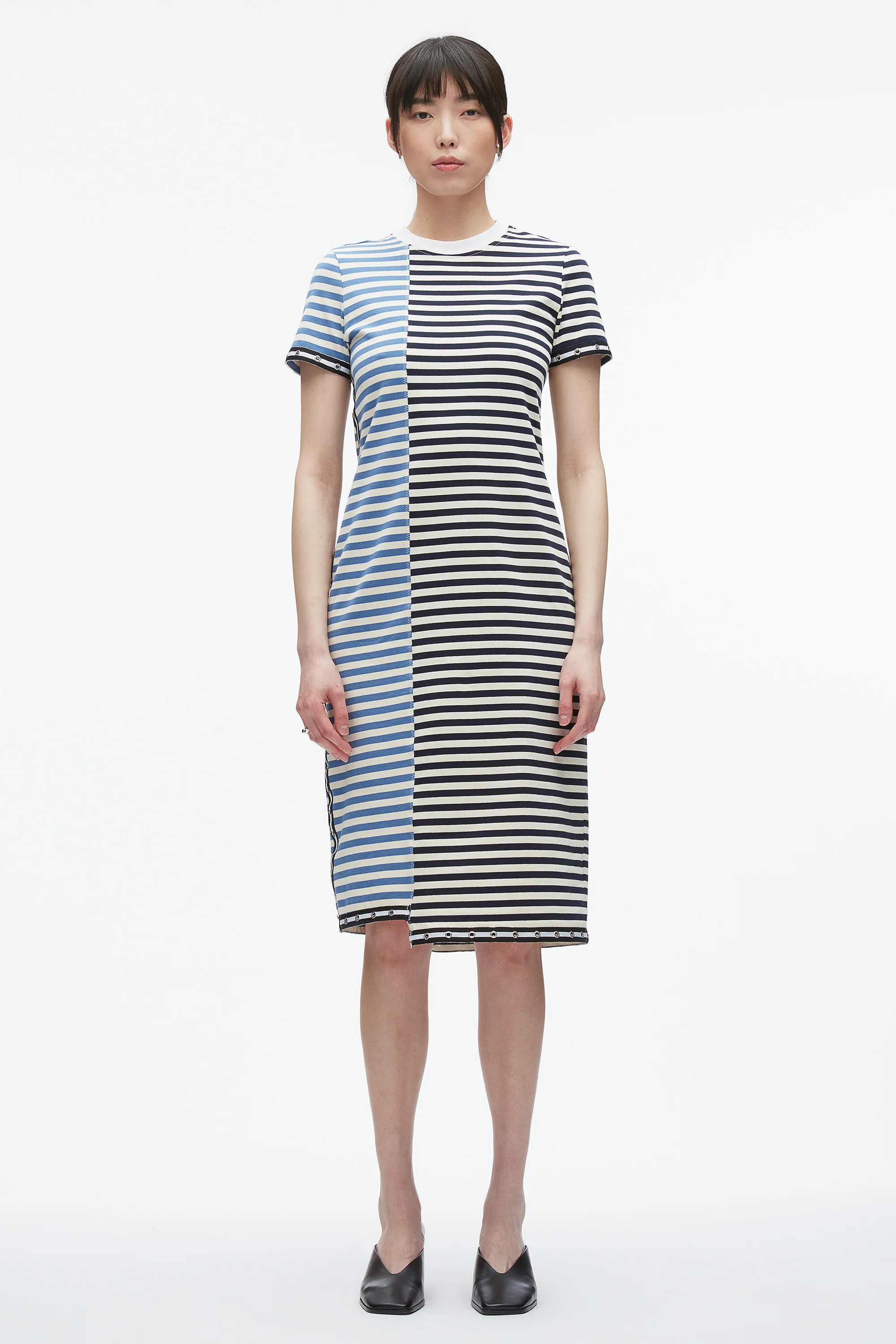 Patchwork Stripe T-shirt Dress - Image 2