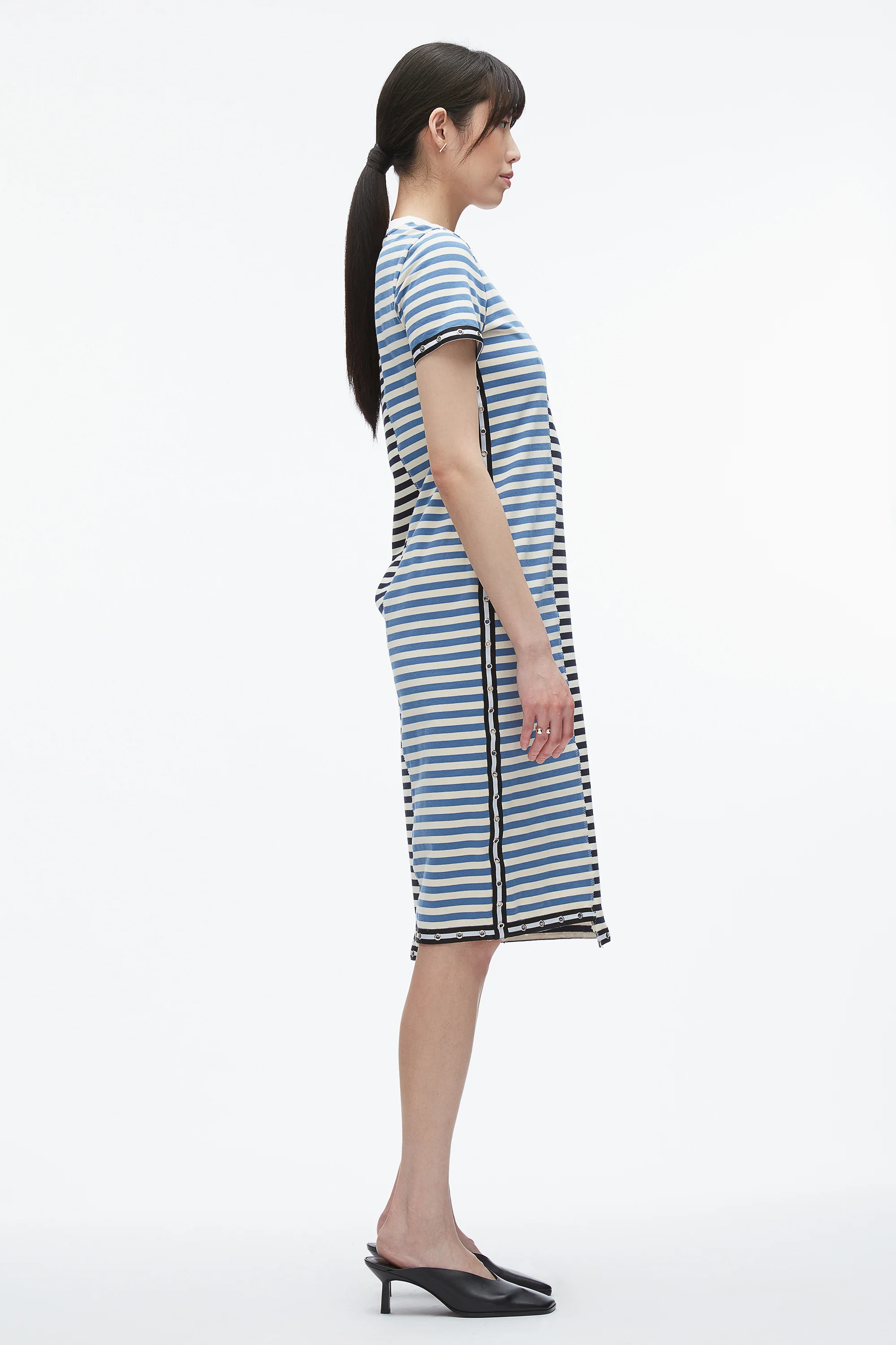 Patchwork Stripe T-shirt Dress - Image 3