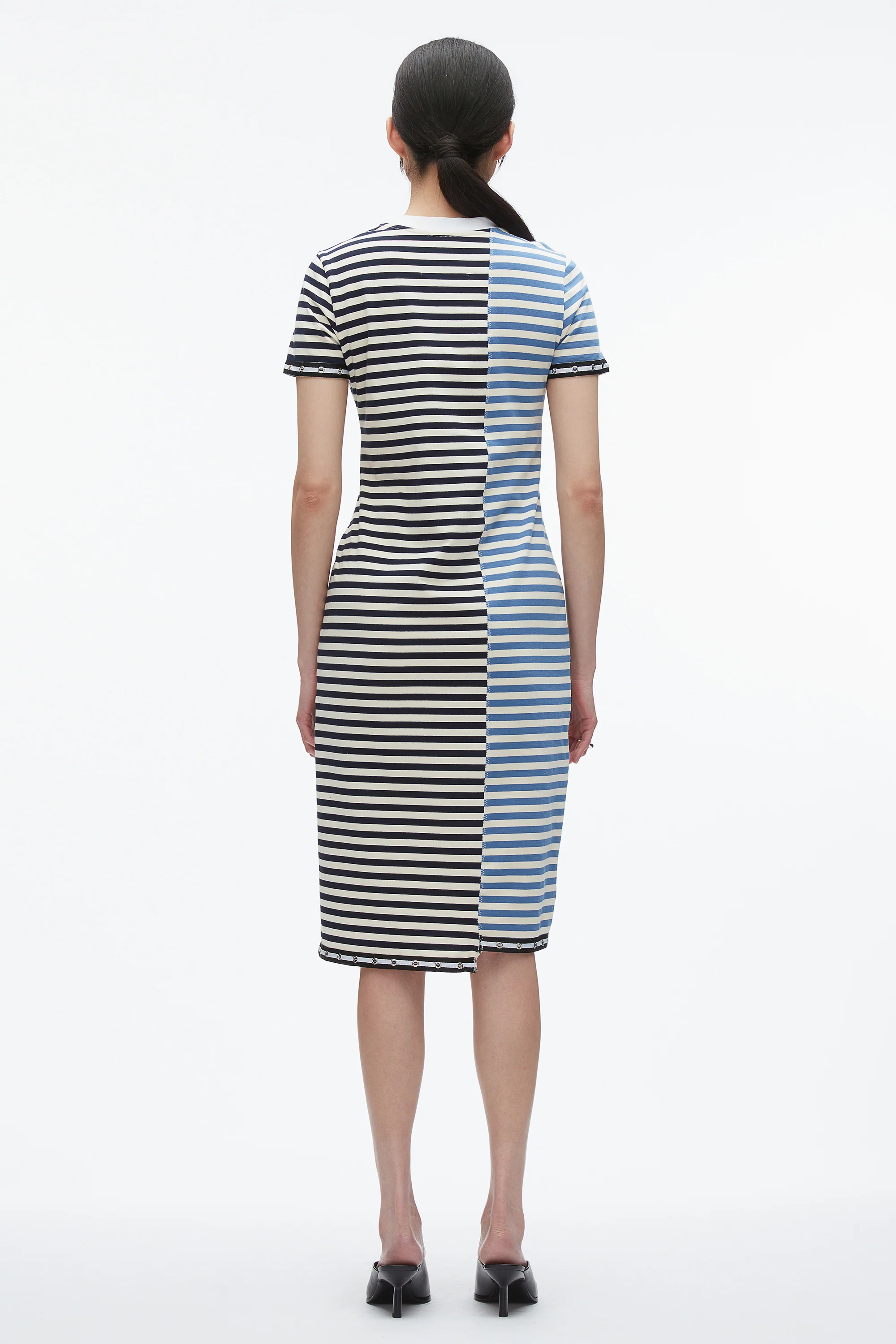 Patchwork Stripe T-shirt Dress - Image 4