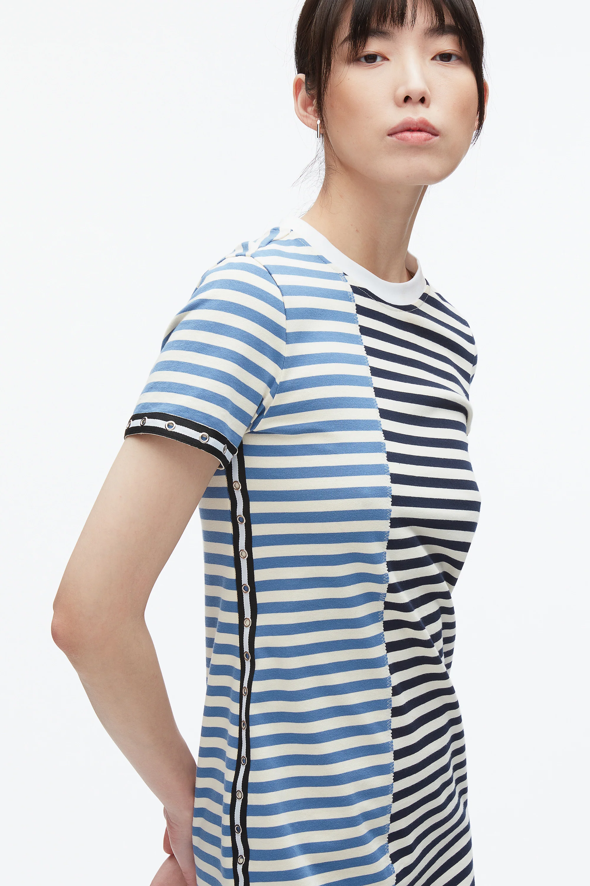 Patchwork Stripe T-shirt Dress - Image 5