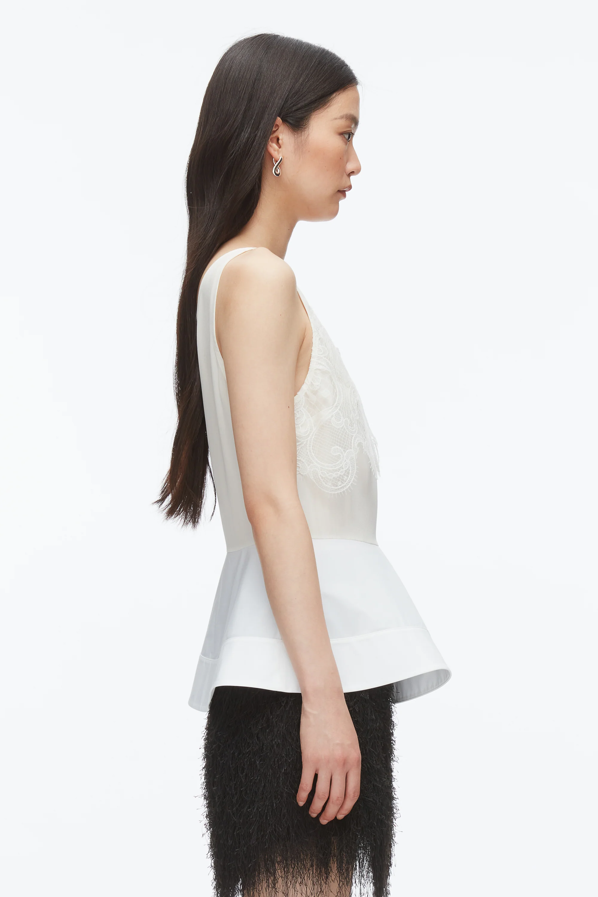Chiffon Peplum Tank with Lace - Image 10