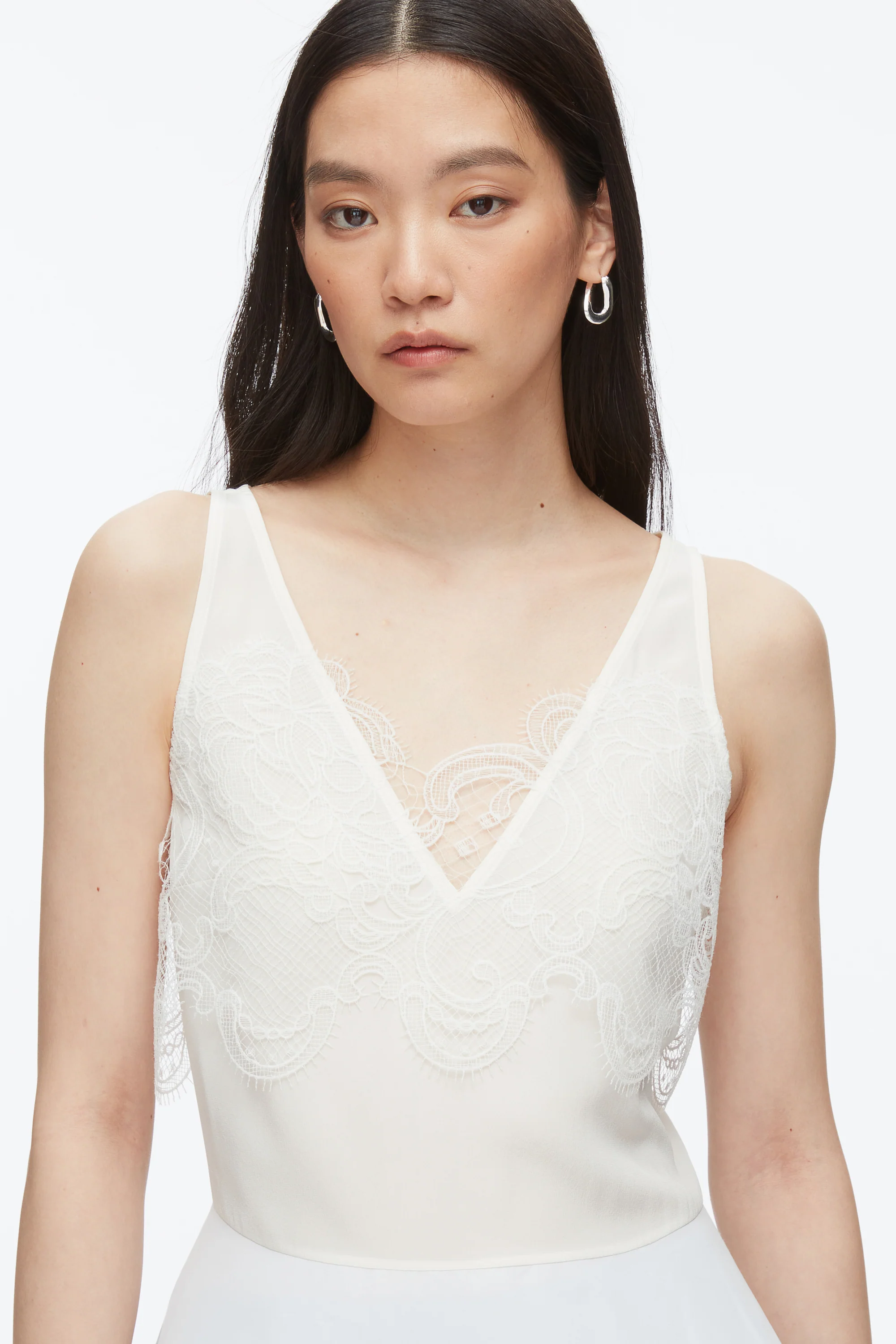 Chiffon Peplum Tank with Lace - Image 12