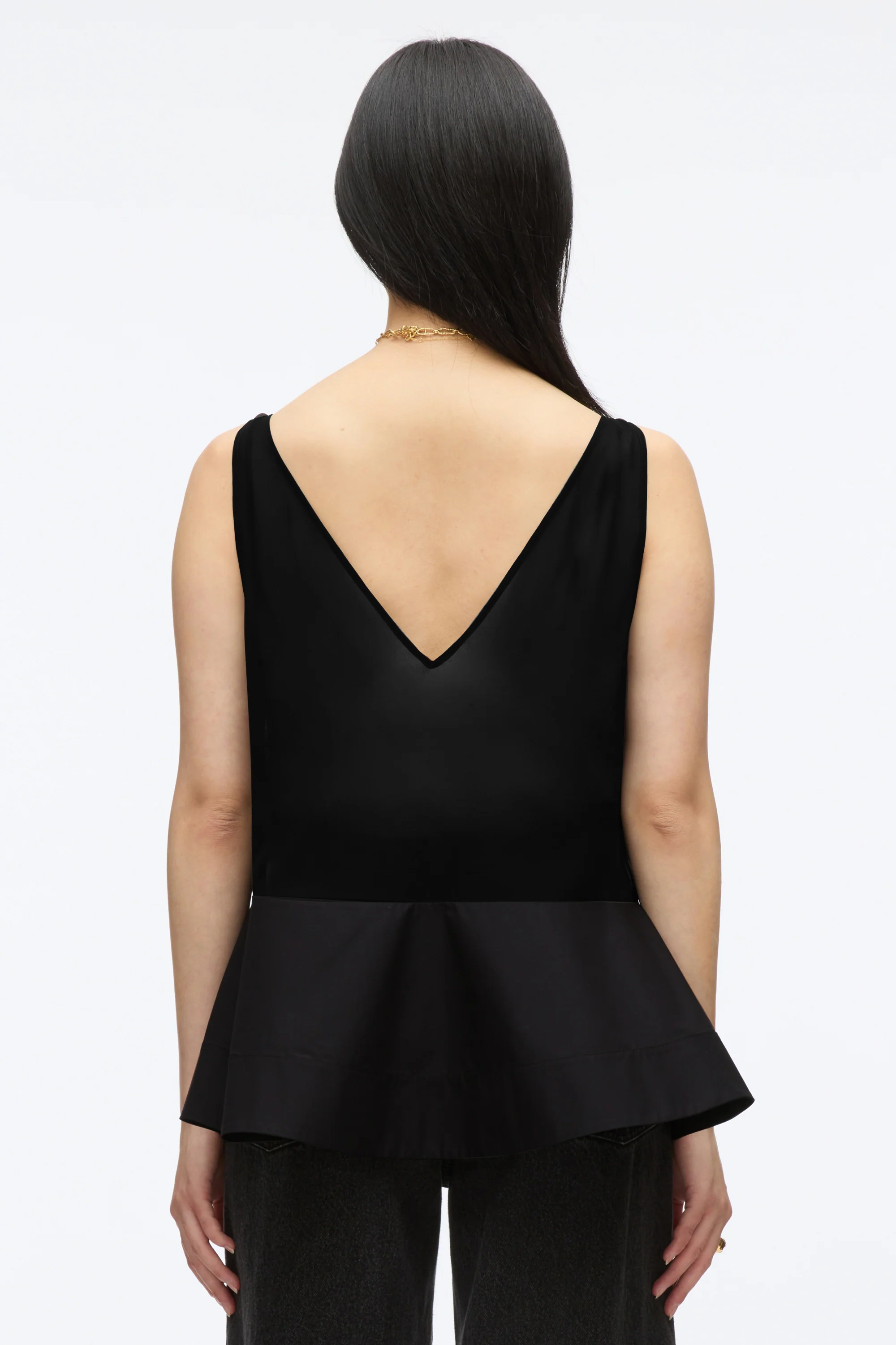 Chiffon Peplum Tank with Lace - Image 5