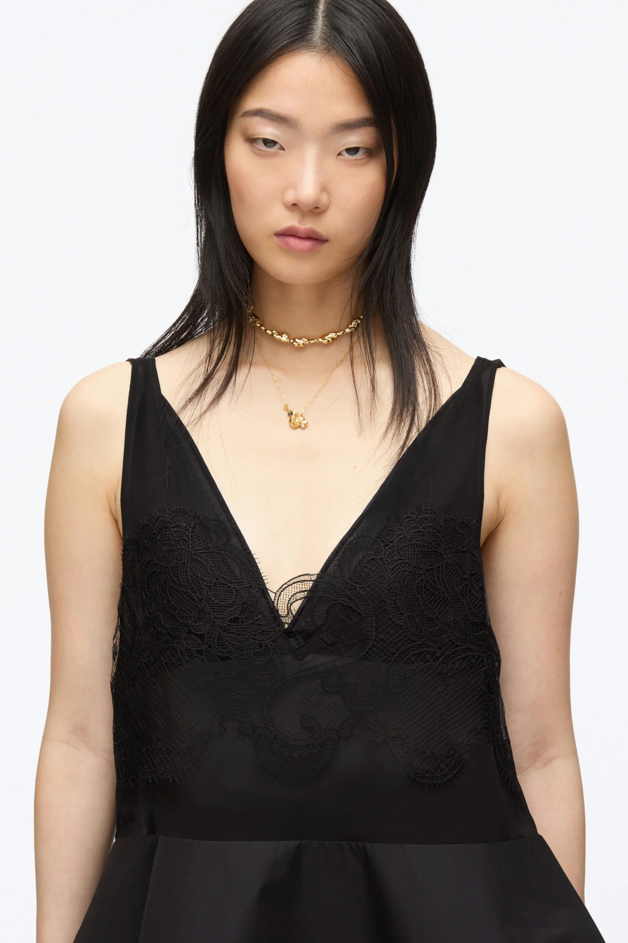 Chiffon Peplum Tank with Lace - Image 6