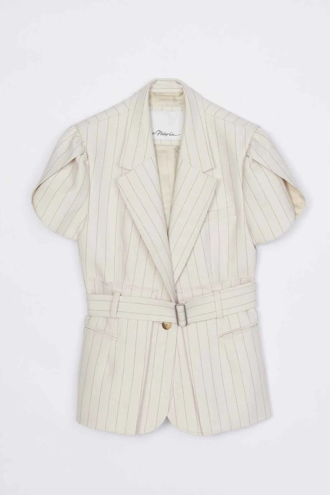 Pinstripe Tulip Sleeve Blazer - Image 8