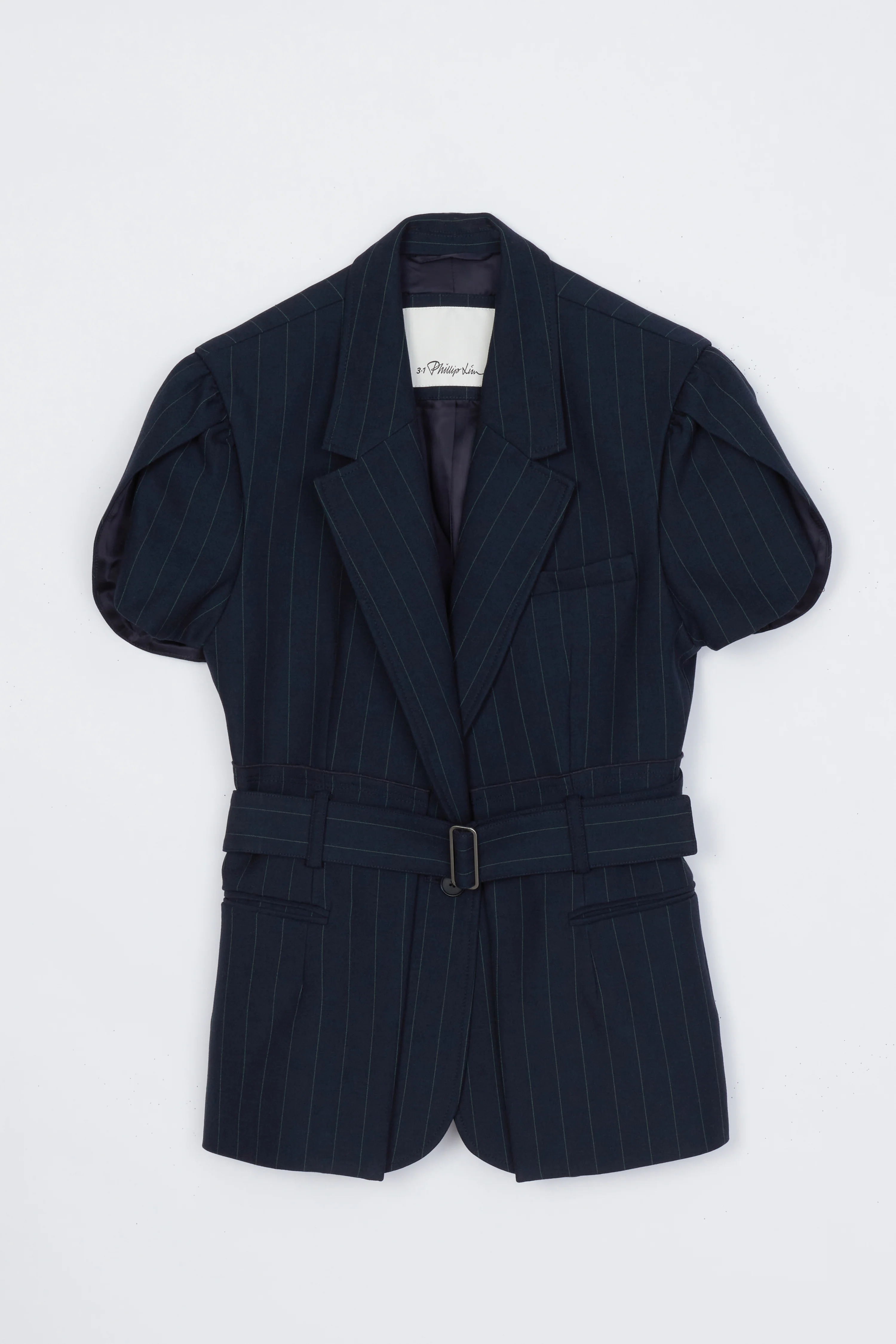 Pinstripe Tulip Sleeve Blazer - Image 9
