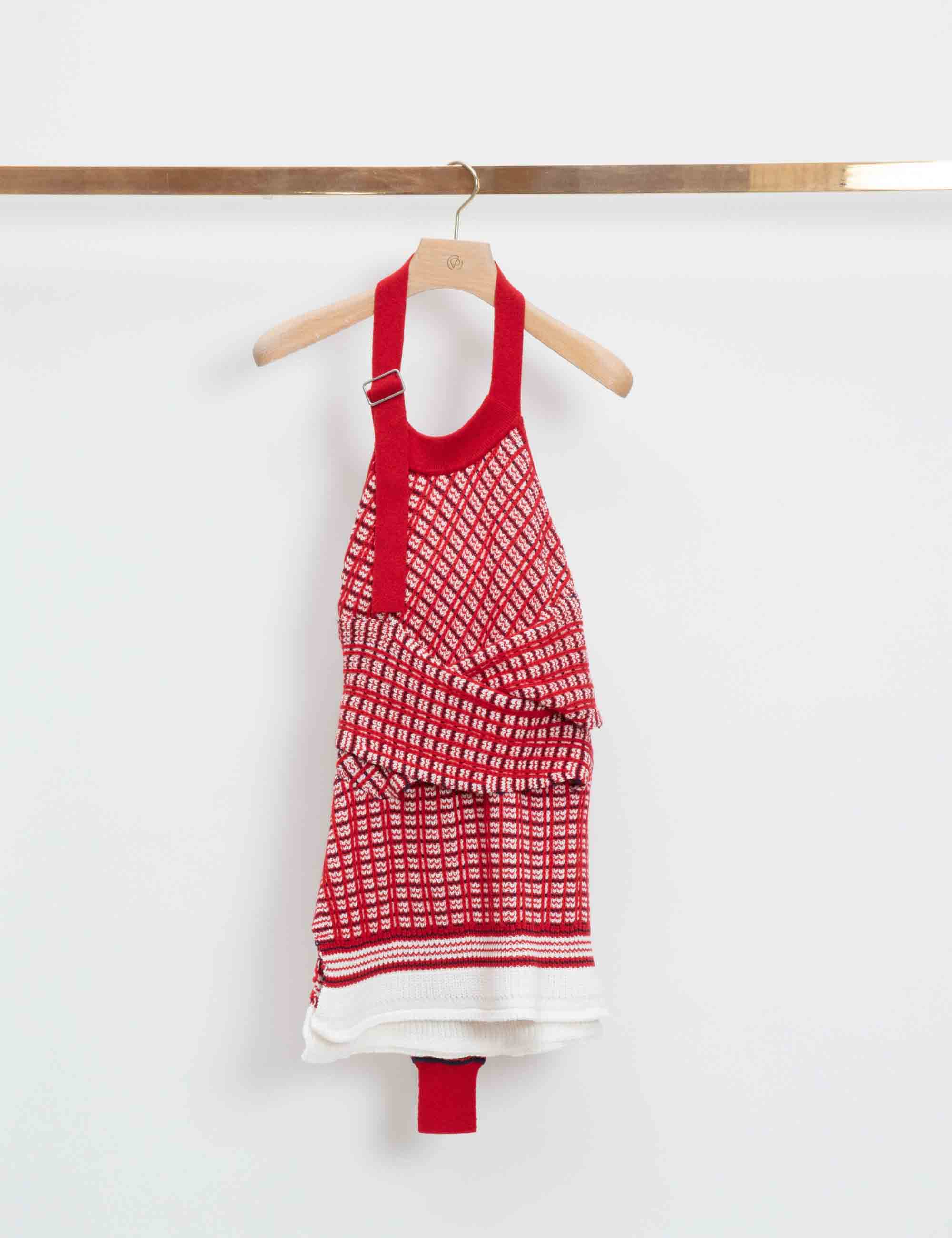 Plaid Jacquard Back-Tie Halter