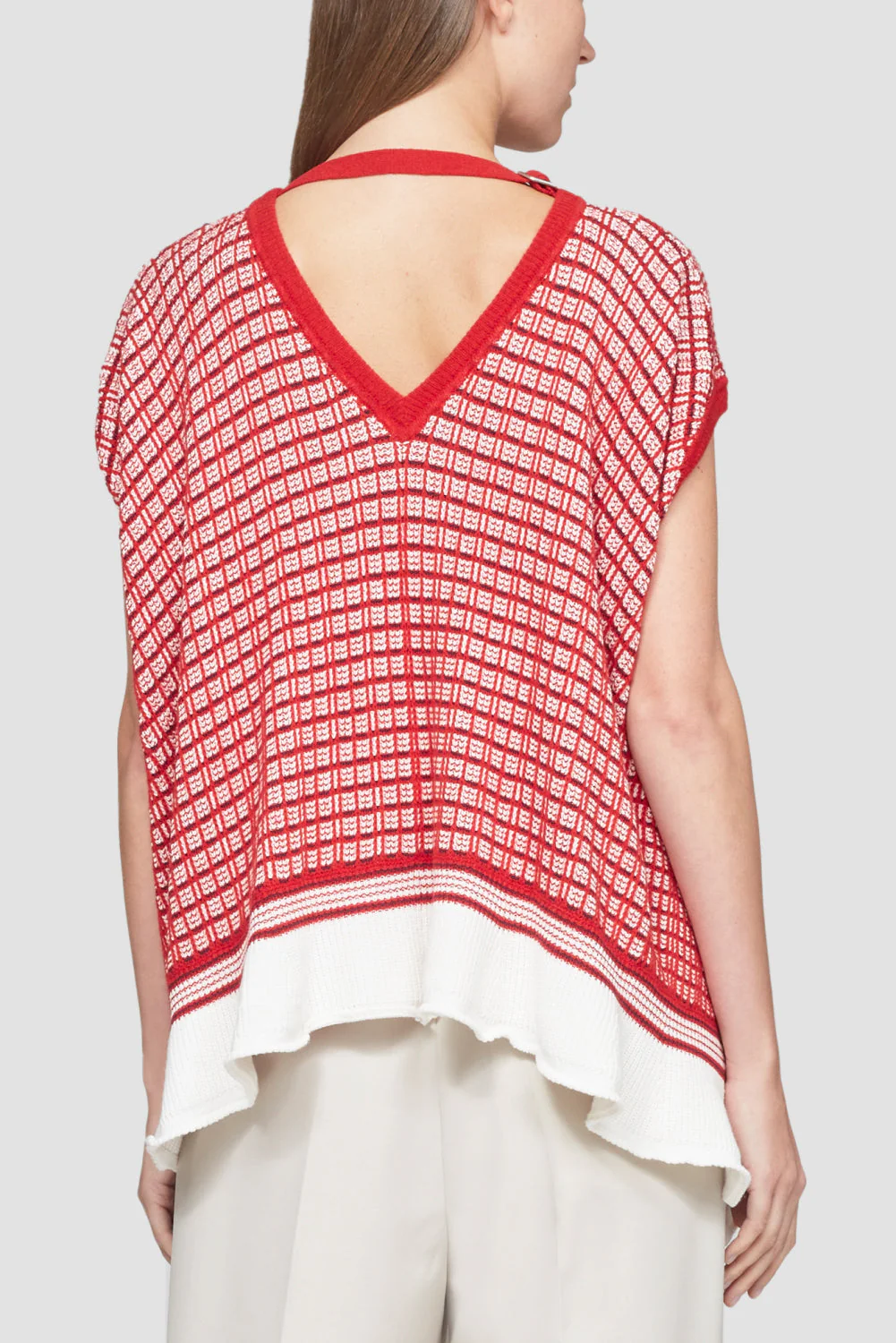 Plaid Jacquard Cap Sleeve Top - Image 5