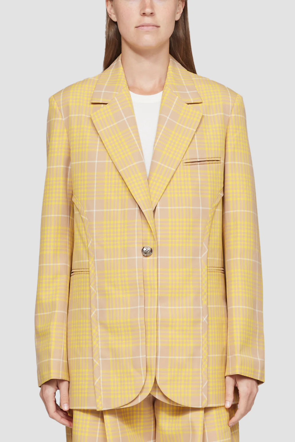Plaid Jacquard Deconstructed Tailored Jacket - Image 2