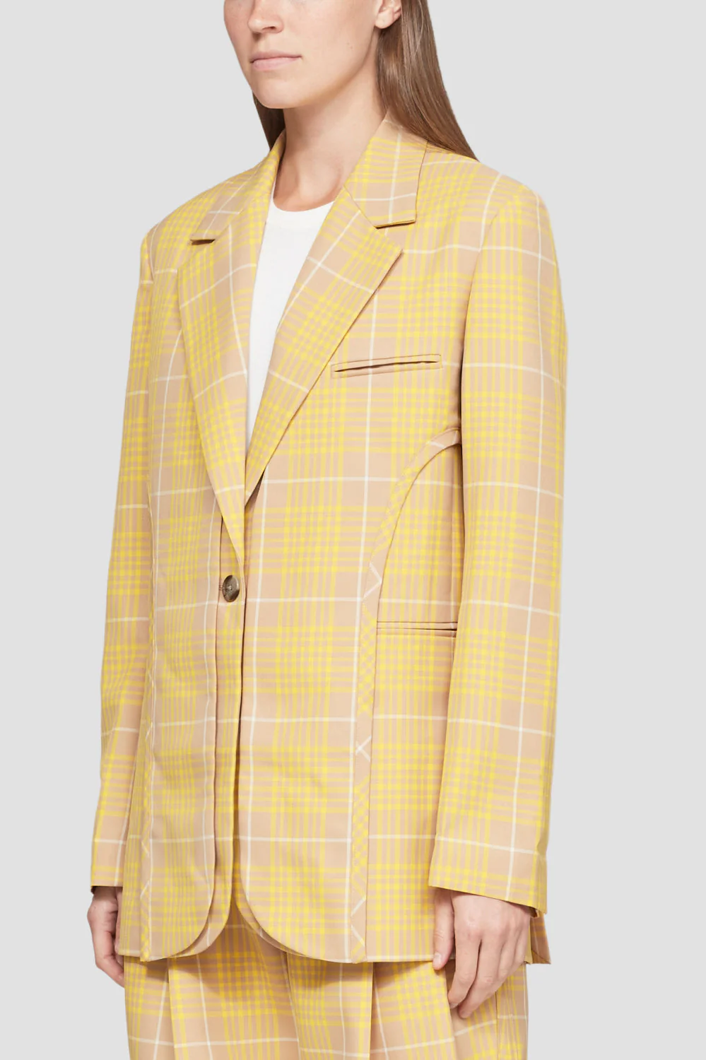 Plaid Jacquard Deconstructed Tailored Jacket - Image 3
