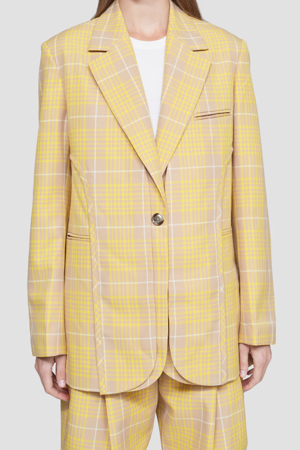 Plaid Jacquard Deconstructed Tailored Jacket - Image 5