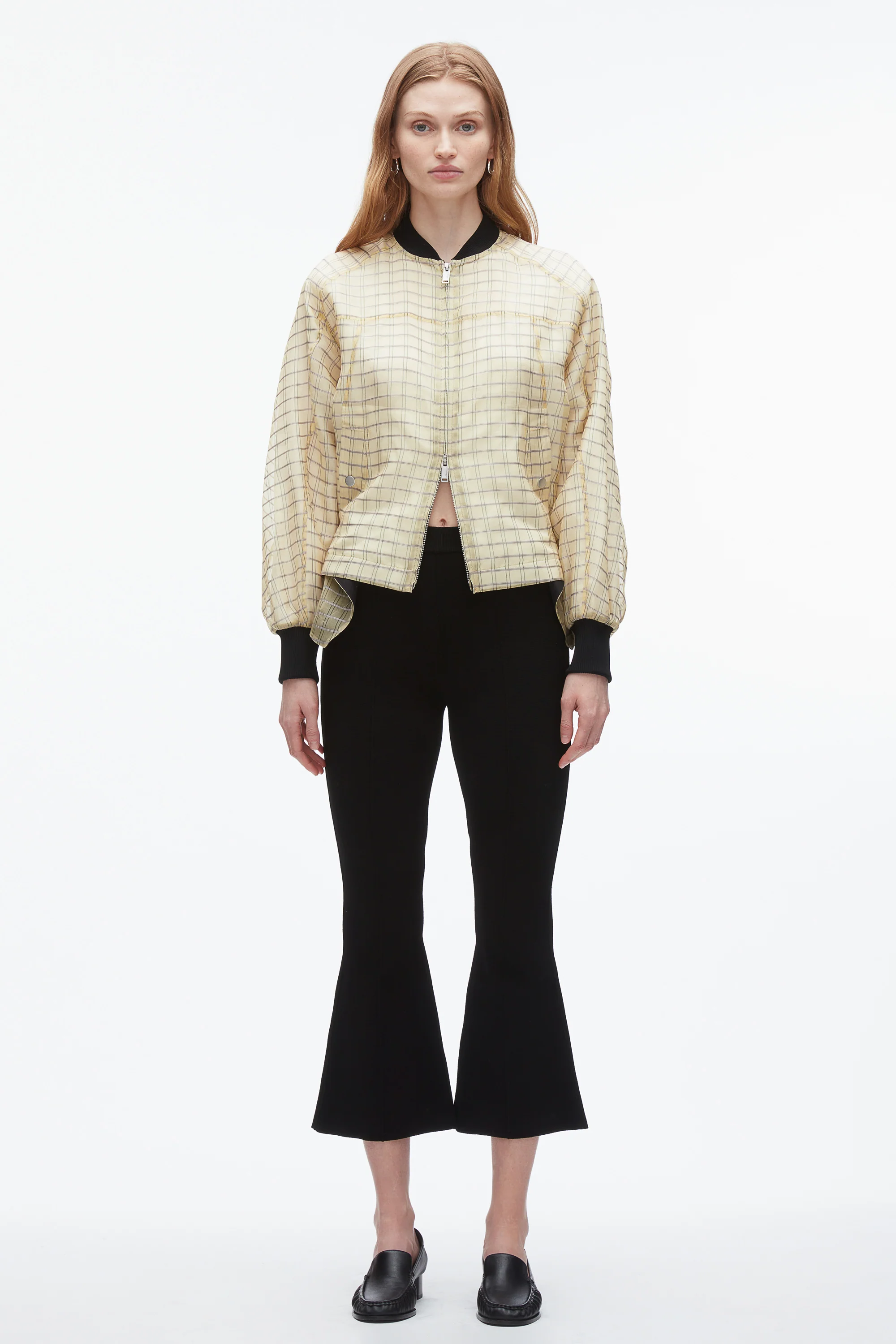 Plaid Organza Bomber Jacket - Image 2