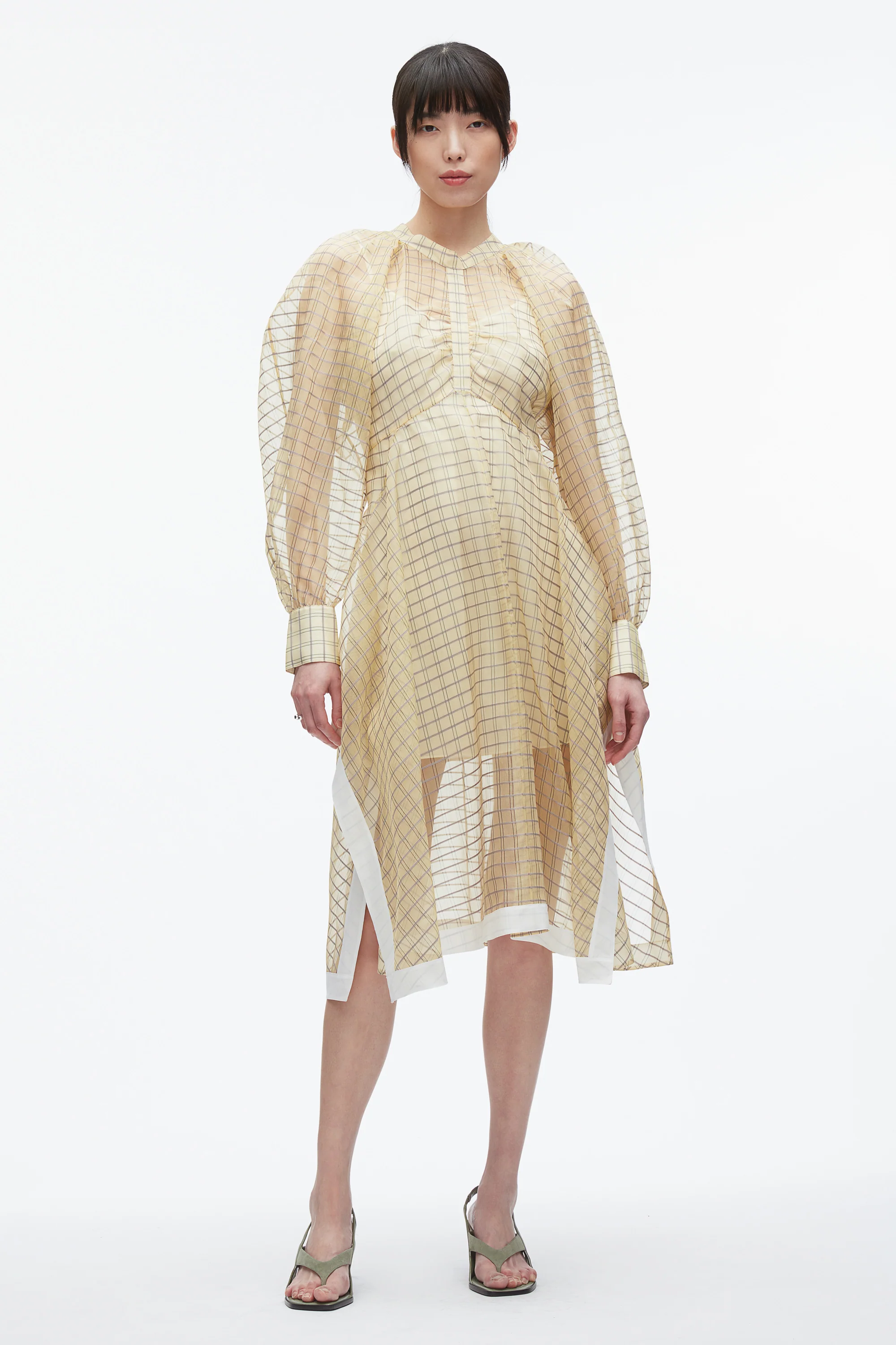 Plaid Organza Flounce Hem dress