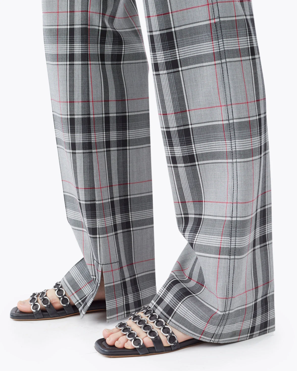 Plaid Topstitch Seam-line Pant - Image 3